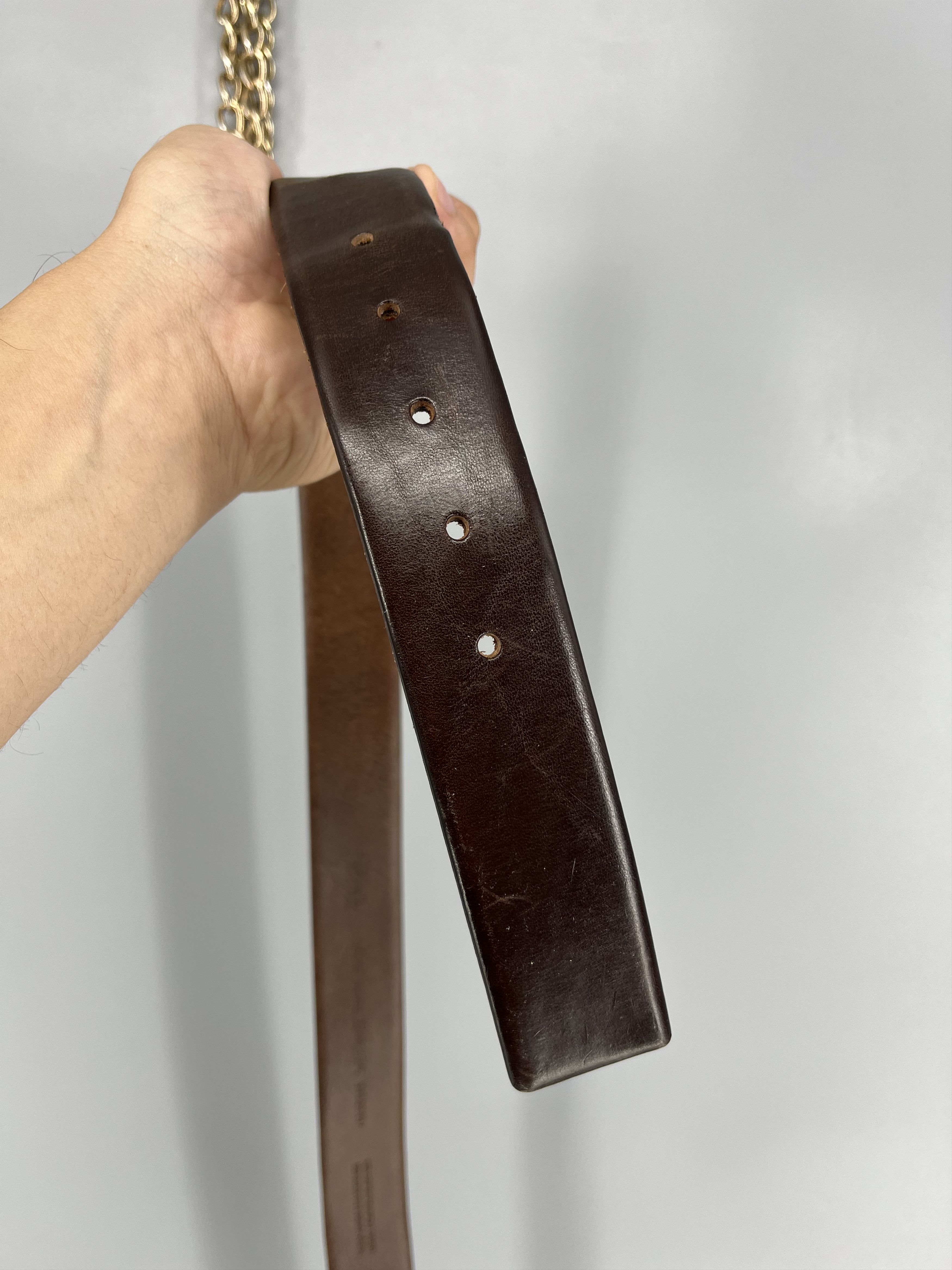 Hugo Boss Hugo Boss Brandon Handmade Dark Brown Leather Belt Men's Size ONE SIZE - 13 Thumbnail