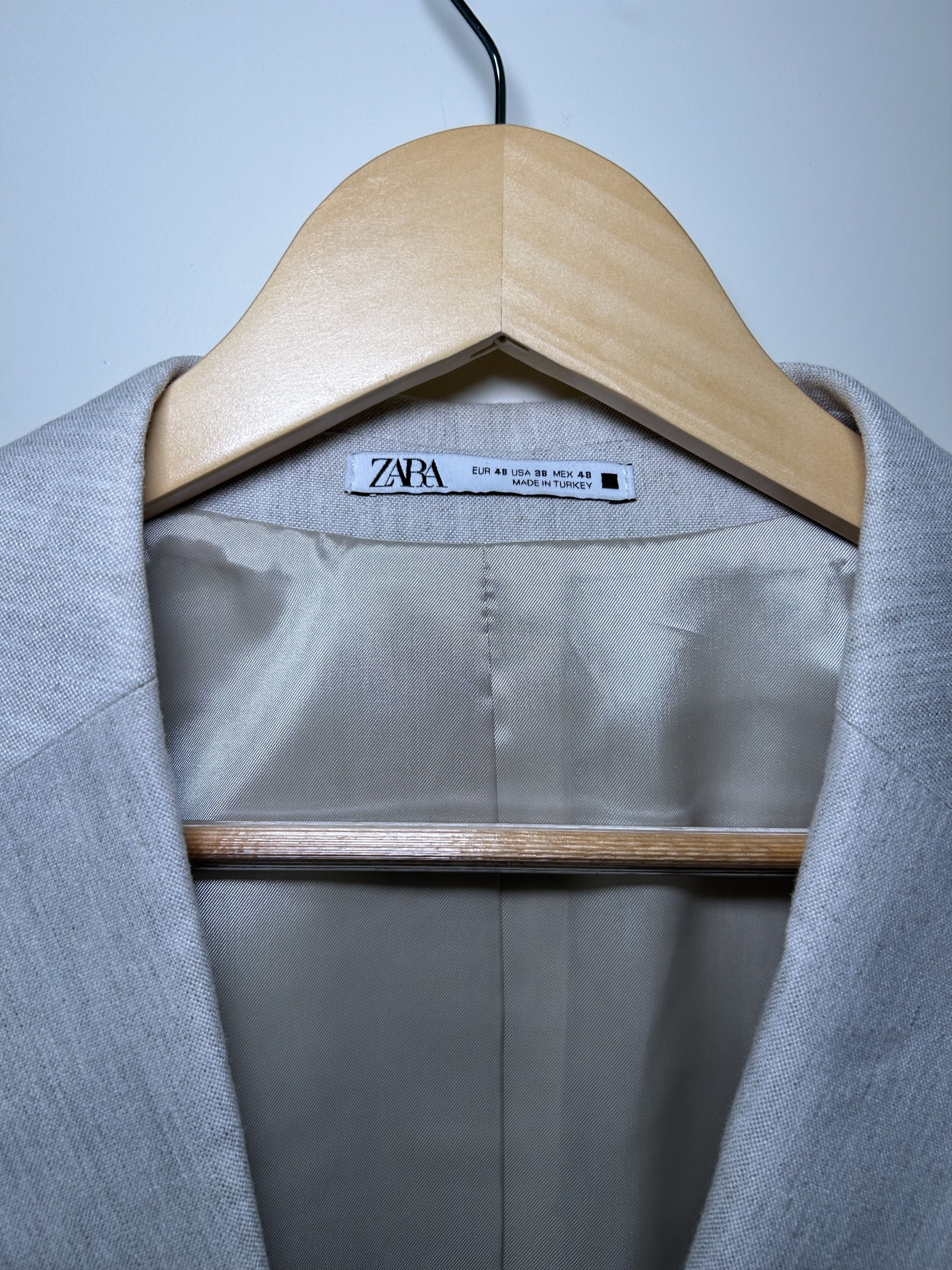 Zara ZARA bright cream suit jacket, size 48 ( L ) Size 48S - 3 Thumbnail