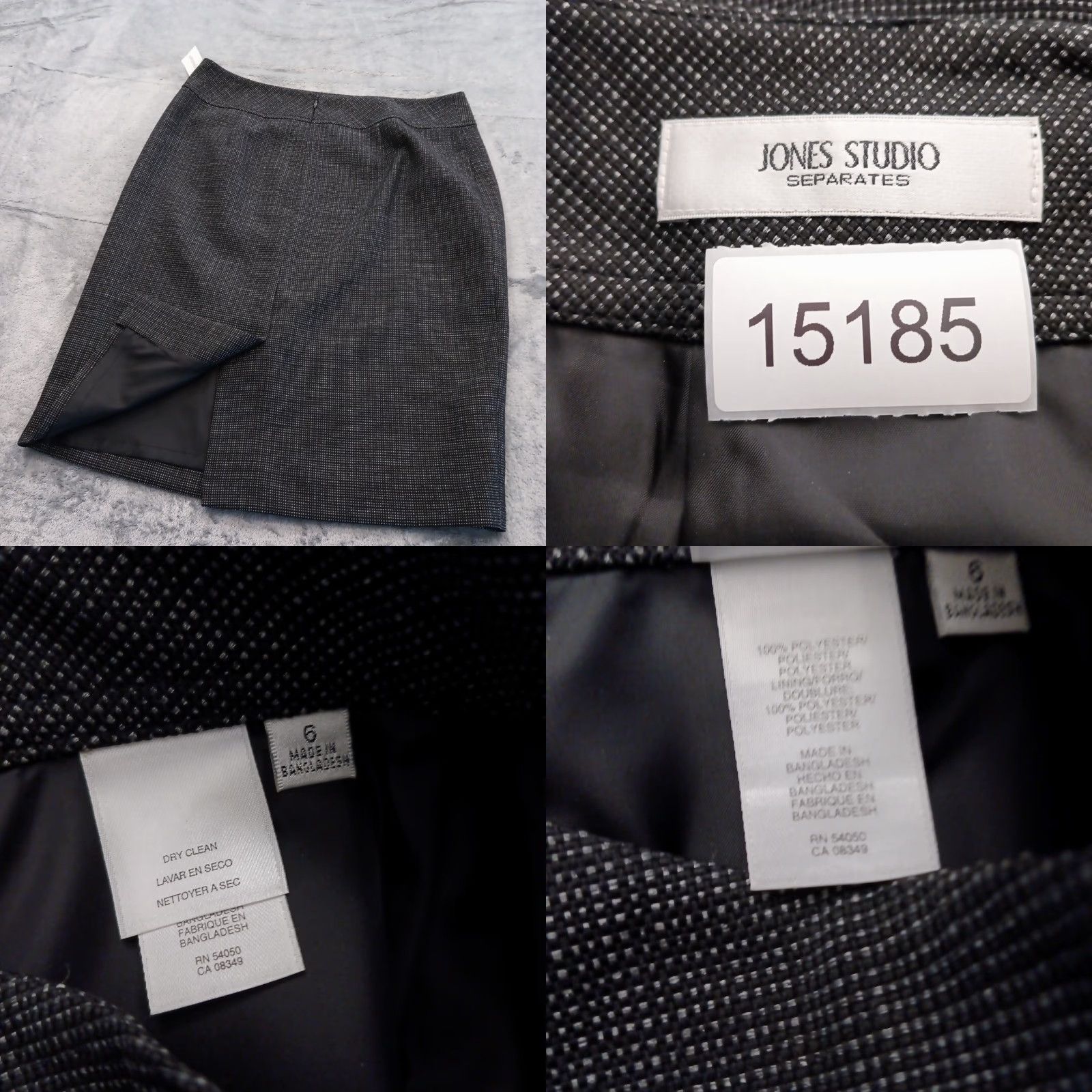 Vintage Jones Studio Black Knee Length Pencil Skirt Size 6 Lined Slit User: Jones Studio Black Knee Length Pencil Skirt Size 6 Lined Slit Size 28" / US 6 / IT 42 - 8 Thumbnail