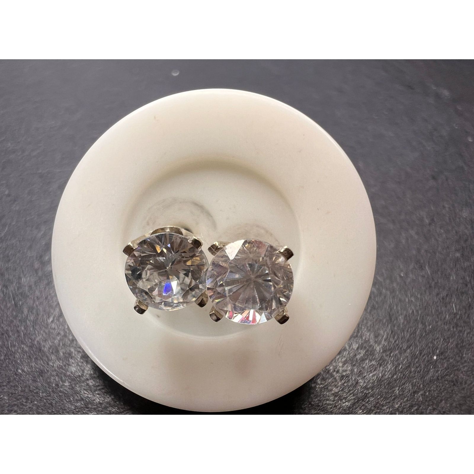 Other 14k white gold 6mm CZ solitaire stud earrings Size ONE SIZE - 6 Thumbnail