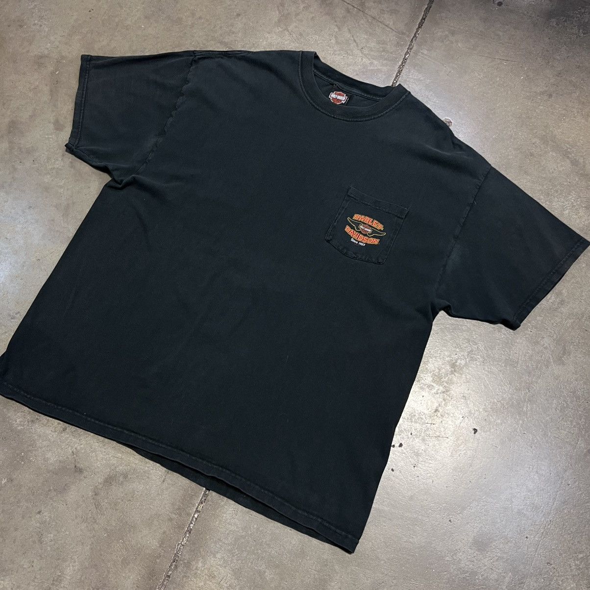 Harley Davidson × Vintage Vintage Harley Davidson Tshirt Motorcycle Biker Pocket Faded Size US XXL / EU 58 / 5 - 5 Thumbnail