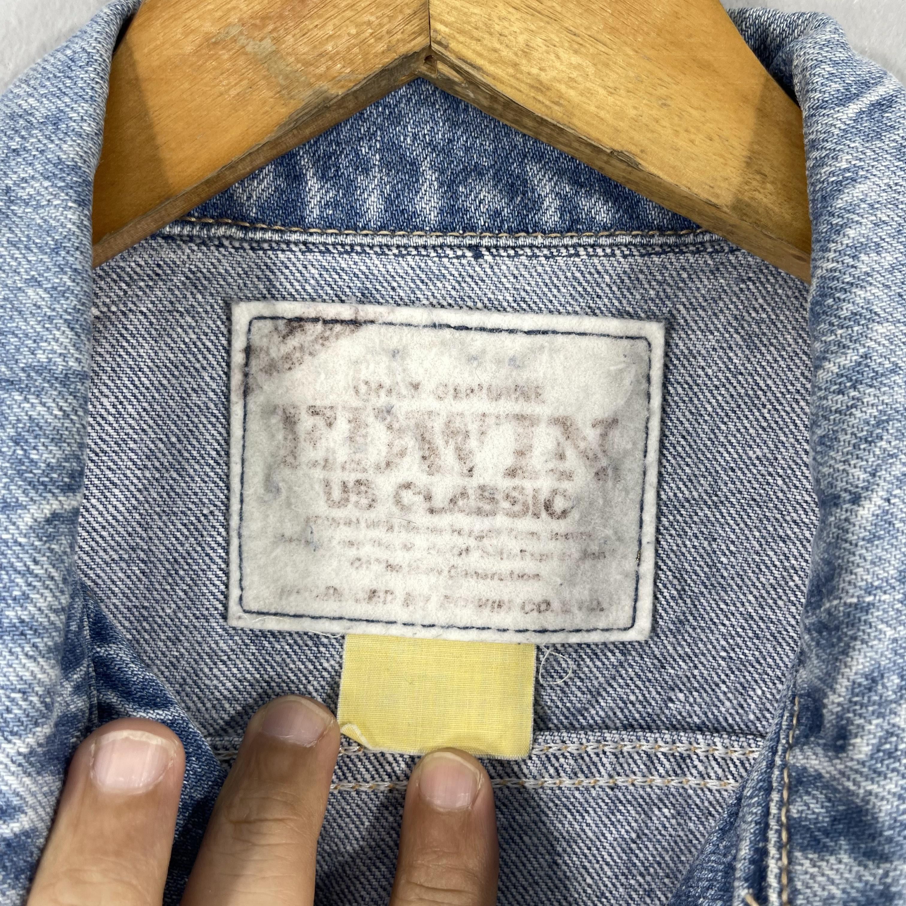 Edwin Vintage 90s EDWIN Usa Classic Denim Trucker Mid Wash Jacket Size US M / EU 48-50 / 2 - 5 Thumbnail