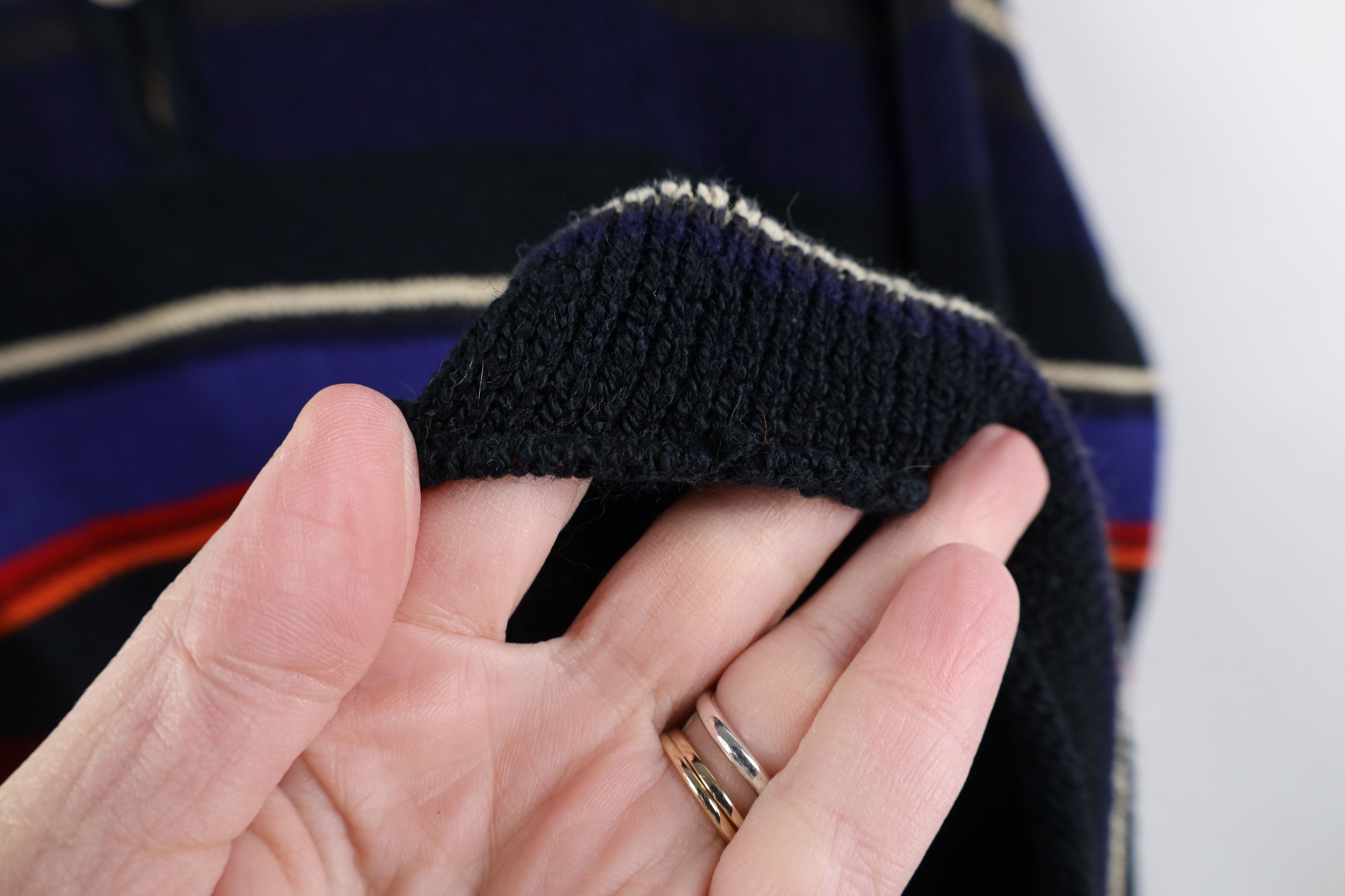 Express Vintage 90s Express Striped Marled Knit Collared Sweater Size M / US 6-8 / IT 42-44 - 4 Thumbnail