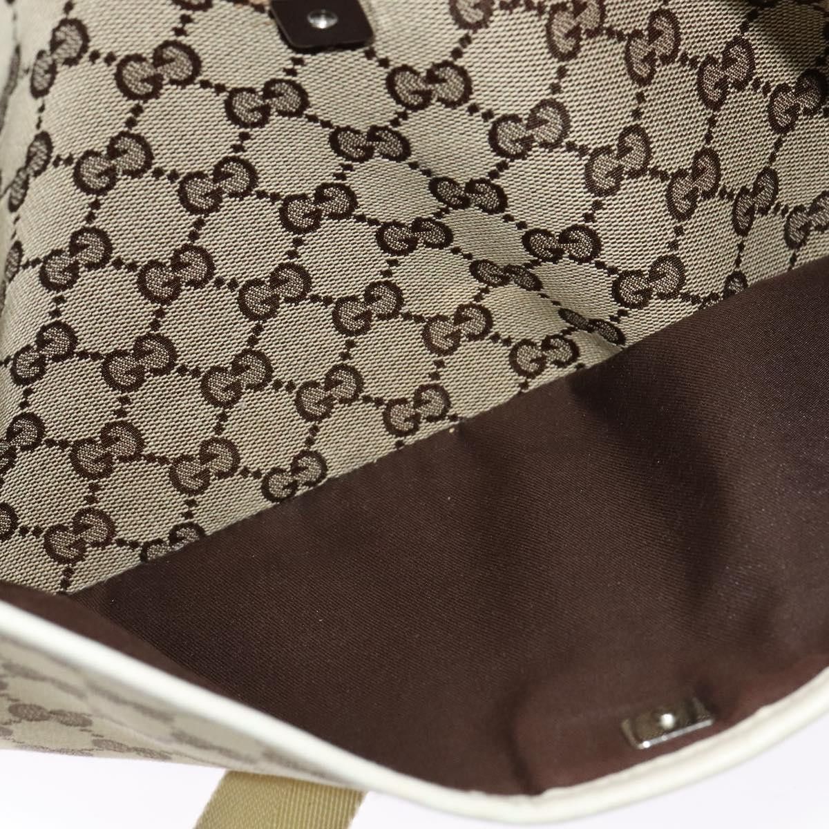Gucci GUCCI GG Canvas Shoulder Bag Beige Silver Size ONE SIZE - 21 Thumbnail