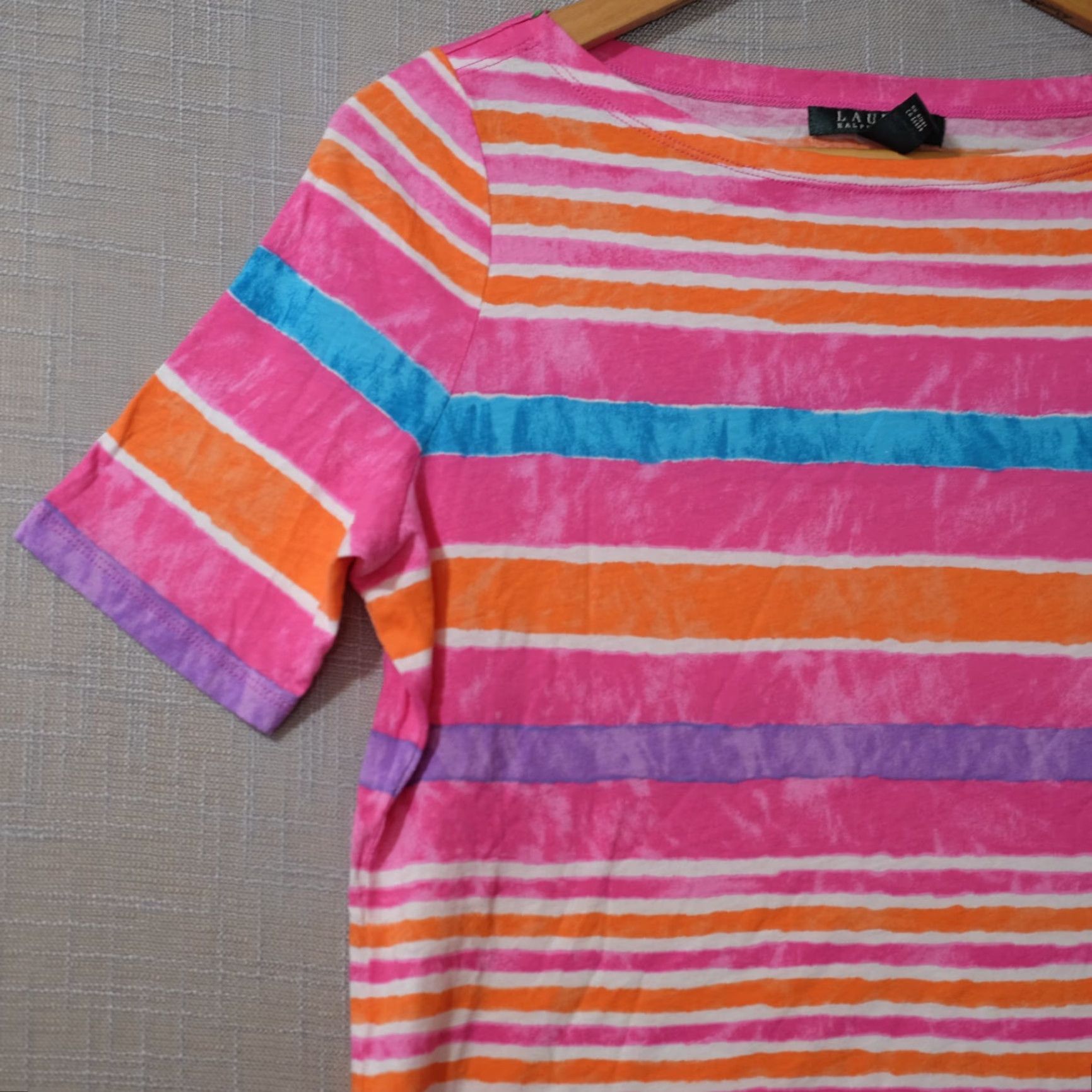 Ralph Lauren Nwot! Lauren Ralph Lauren T-Shirt Striped Short Sleeve Women's M #H53-8 Size M / US 6-8 / IT 42-44 - 2 Thumbnail