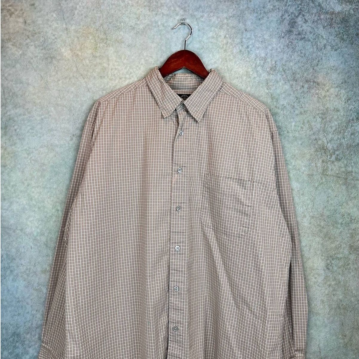 Dockers × Vintage Vintage 90s Dockers Flannel Shirt Sz XL Tan Plaid Collared Size US XL / EU 56 / 4 - 2 Thumbnail
