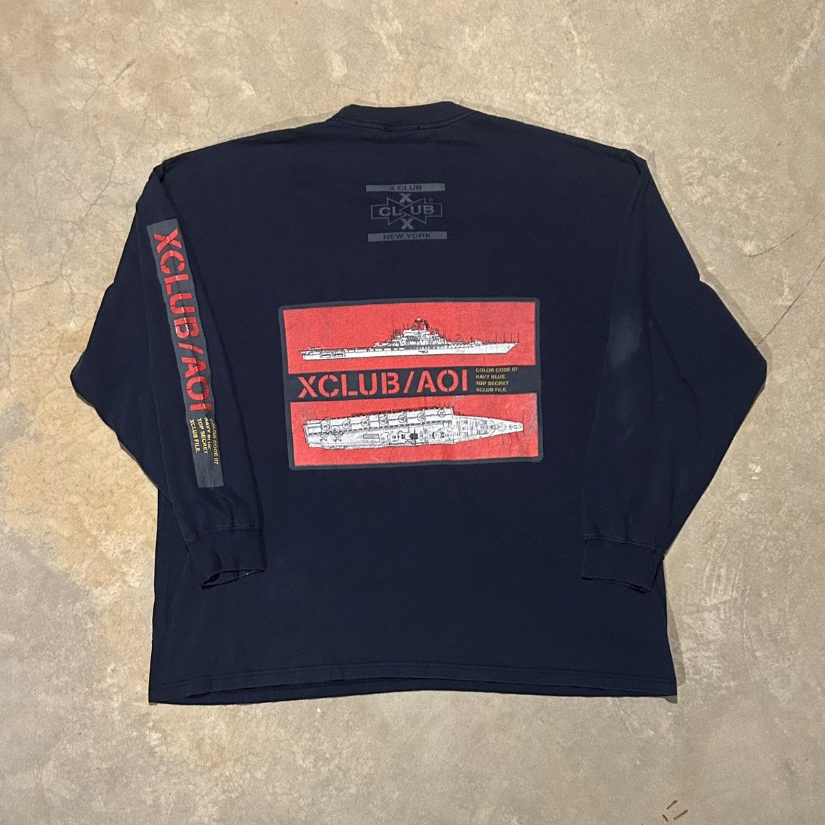 Southpole × Vintage Vintage Y2K XClub US Navy Baggy Longsleeve Tee Skater Hiphop Size US XXL / EU 58 / 5 - 6 Thumbnail