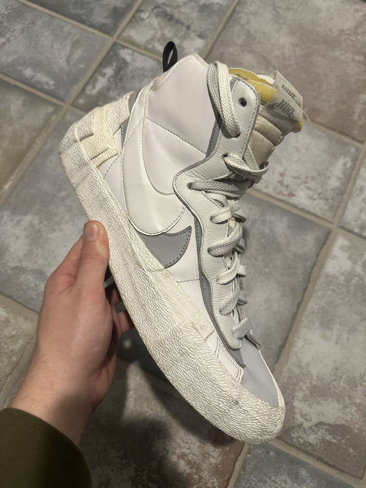 Nike Sacai Sacai 'blazer Mid White Wolf Grey Nike X Sacai 