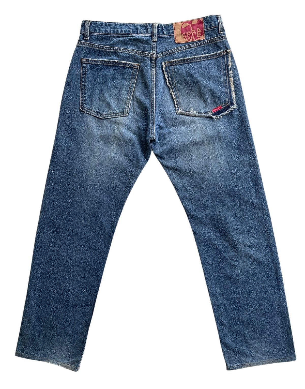Japanese Brand Joge Martin X Sprawls Distressed Streetwear Denim Size US 33 - 6 Thumbnail