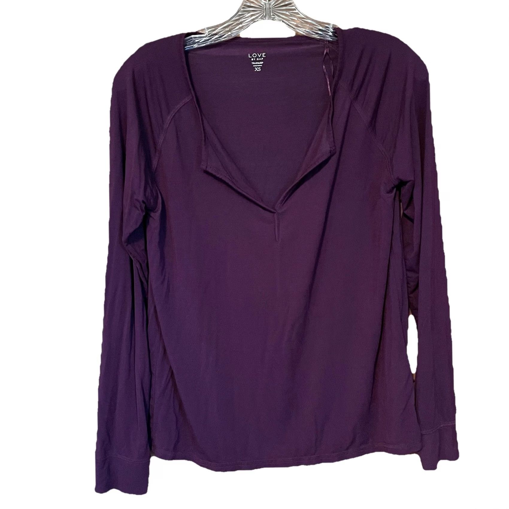 Gap Gap Love By Gap Modal Pajama Top True Sleep Lounge Wear Womens XS Plum Cranberry Size XS / US 0-2 / IT 36-38 - 2 Thumbnail