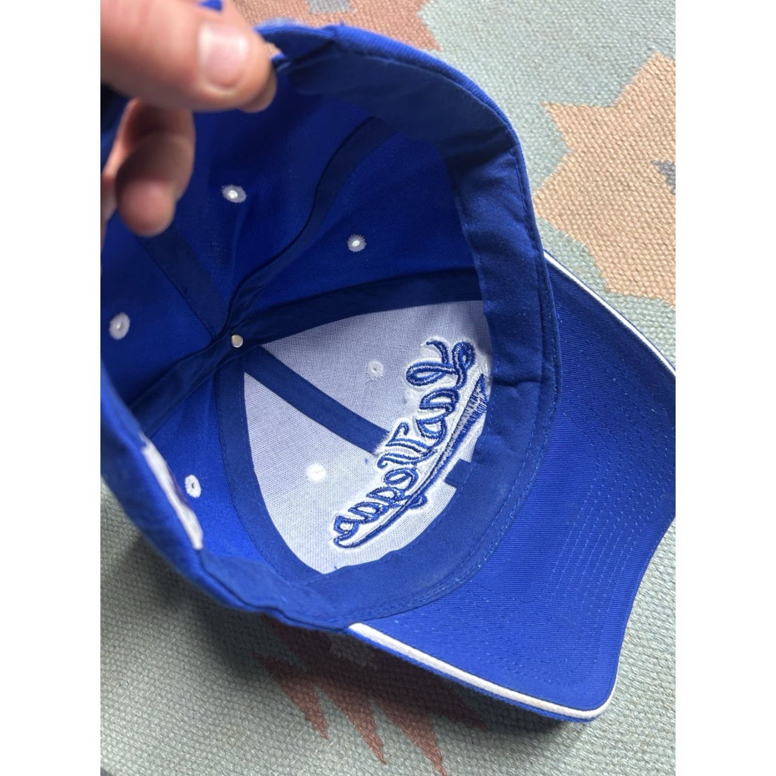Vintage VINTAGE strapback hat cap Las Vegas Nevada script embroidered blue adjustable Mens Adjustable cap hat Size ONE SIZE - 6 Thumbnail