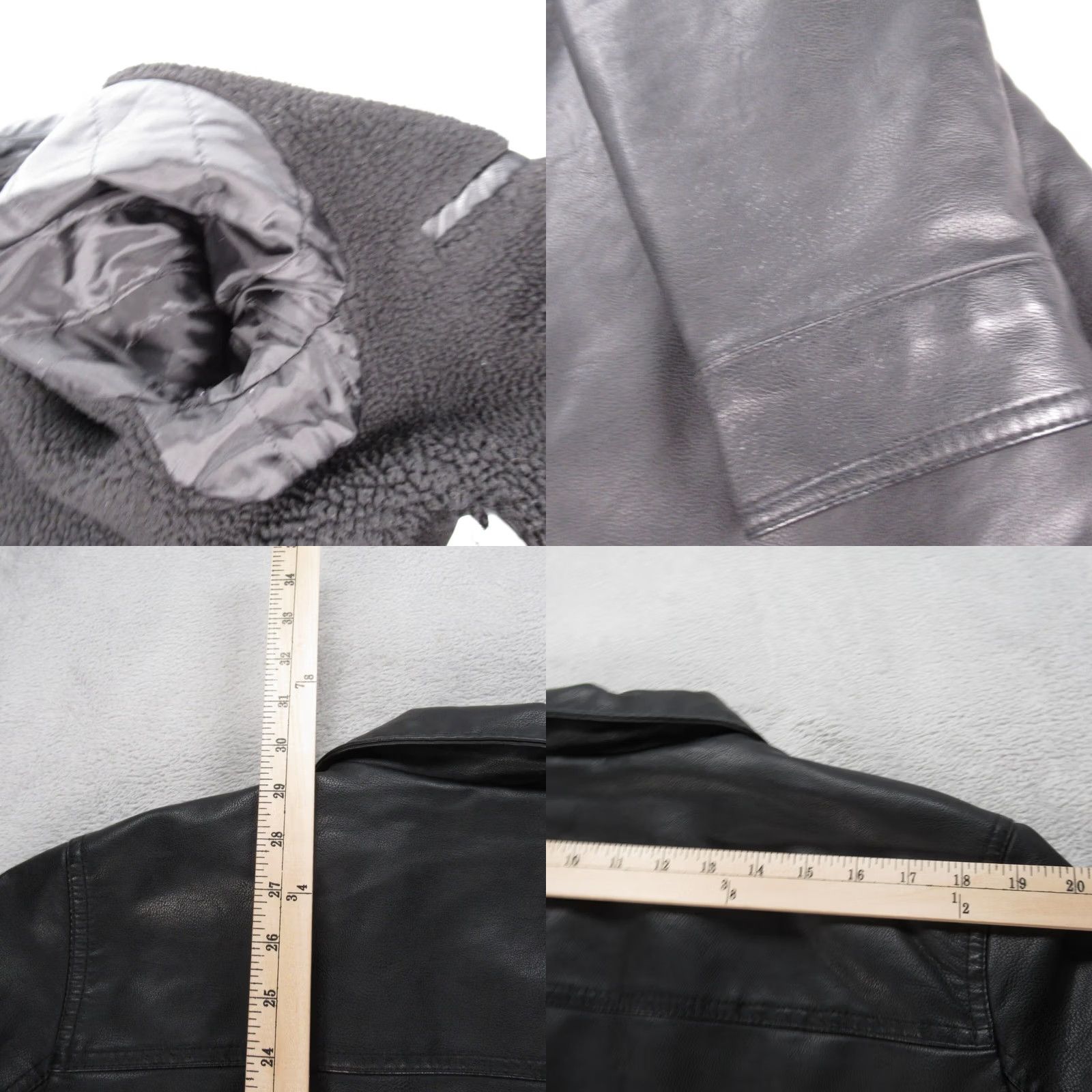 Levi's Levi's Jacket Men L Black Faux Leather Snap Zip Sherpa Lined Motorcycle Winter Casual 90s? No Vintage: No Size US L / EU 52-54 / 3 - 9 Thumbnail