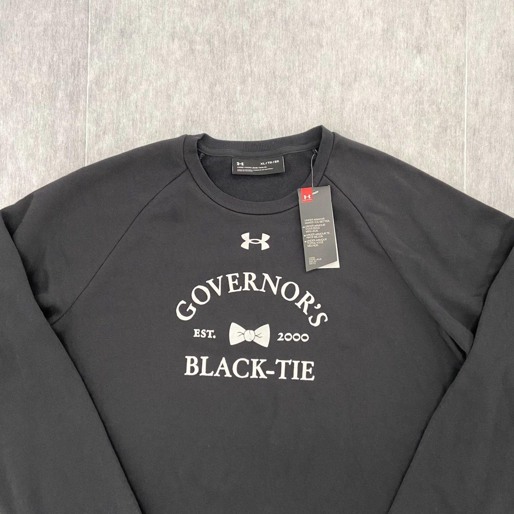 Under Armour VINTAGE Under Armour Sweatshirt Adult XL Black Crew Neck Fleece Pullover Men Black-Tie Style Size US XL / EU 56 / 4 - 4 Thumbnail