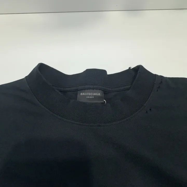 Balenciaga Balenciaga New Tape Logo Black T-Shirt 0079-2507 Size XXL / US 16-18 / IT 52-54 - 5 Thumbnail