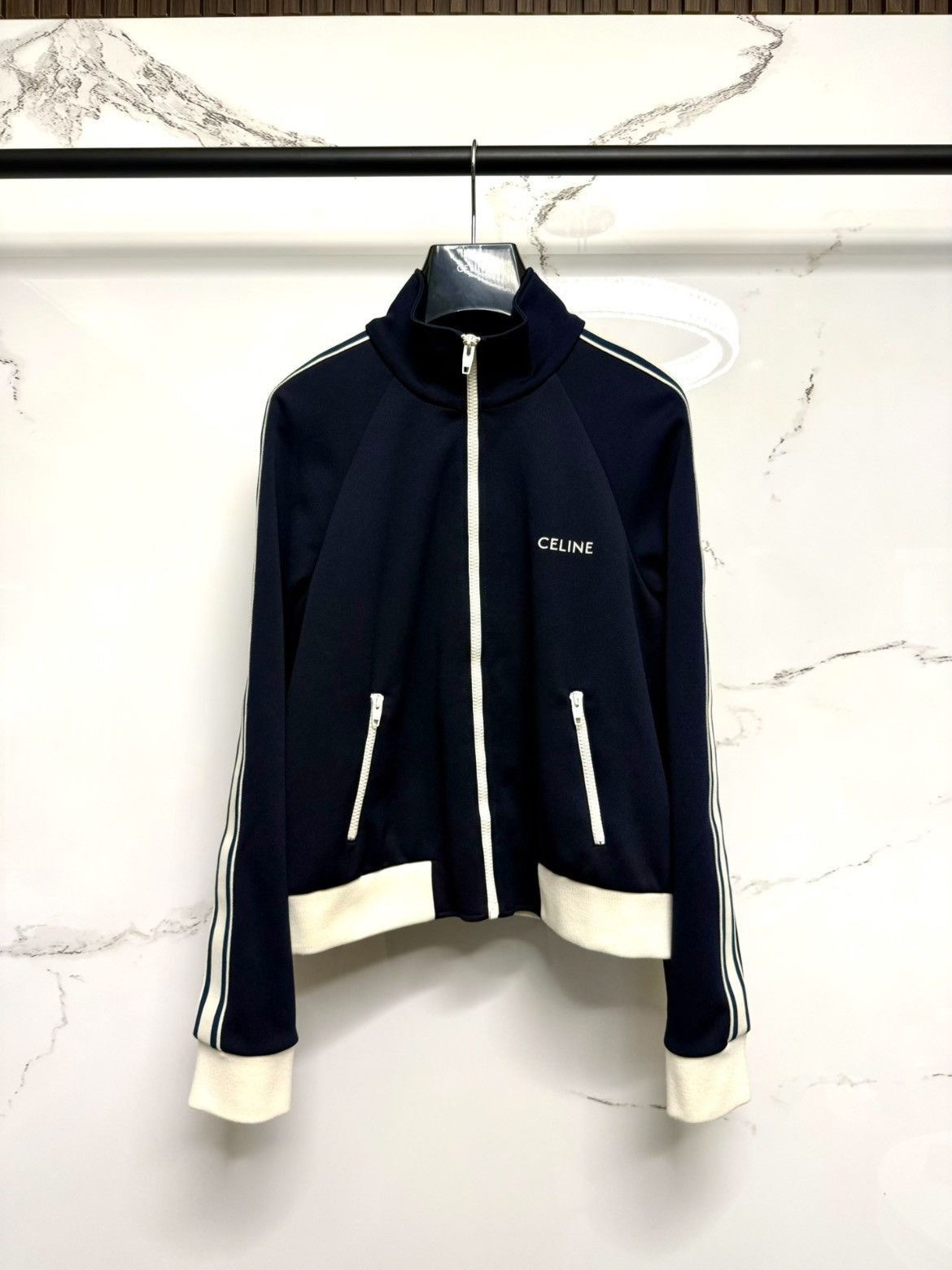 Celine Celine 23SS Navy Logo Sports Jacket-2505 Size US XL / EU 56 / 4 - 1 Thumbnail