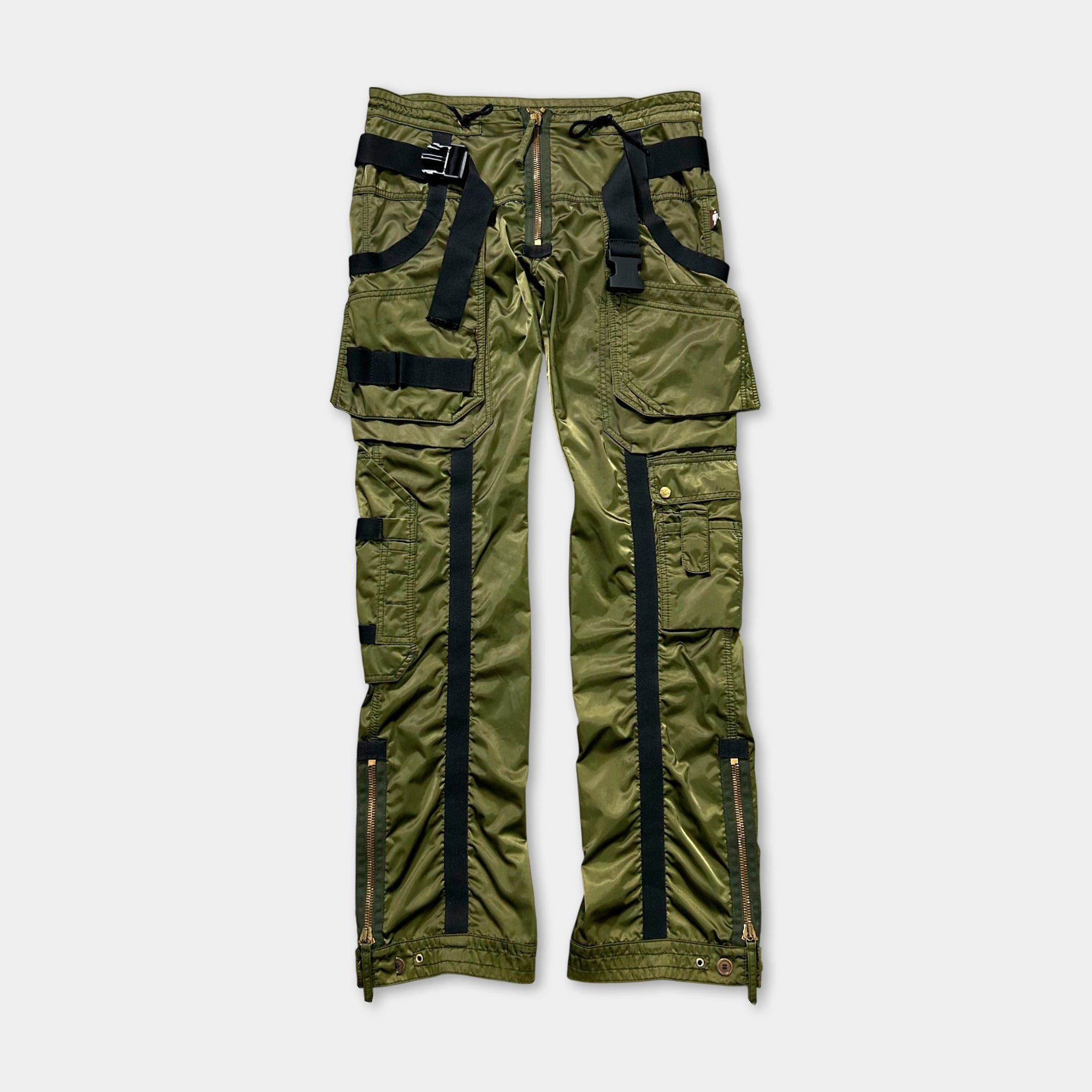 Jean Paul Gaultier Jean Paul Gaultier AW03 Satin Green Cargo Pants Size US 30 / EU 46 - 1 Thumbnail