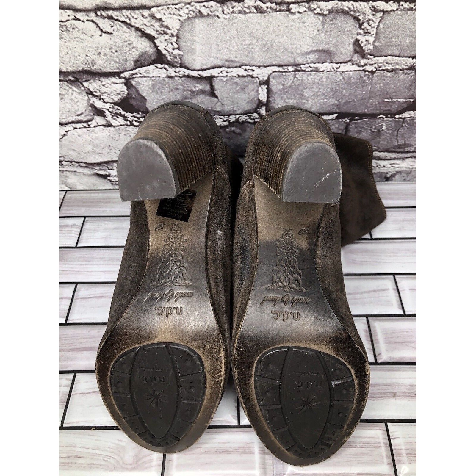 n.d.c. made by hand N.D.C. Made by Hand Brown Suede Leather Calf Heel Boots Shoe Size US 8.5 / IT 38.5 - 15 Thumbnail