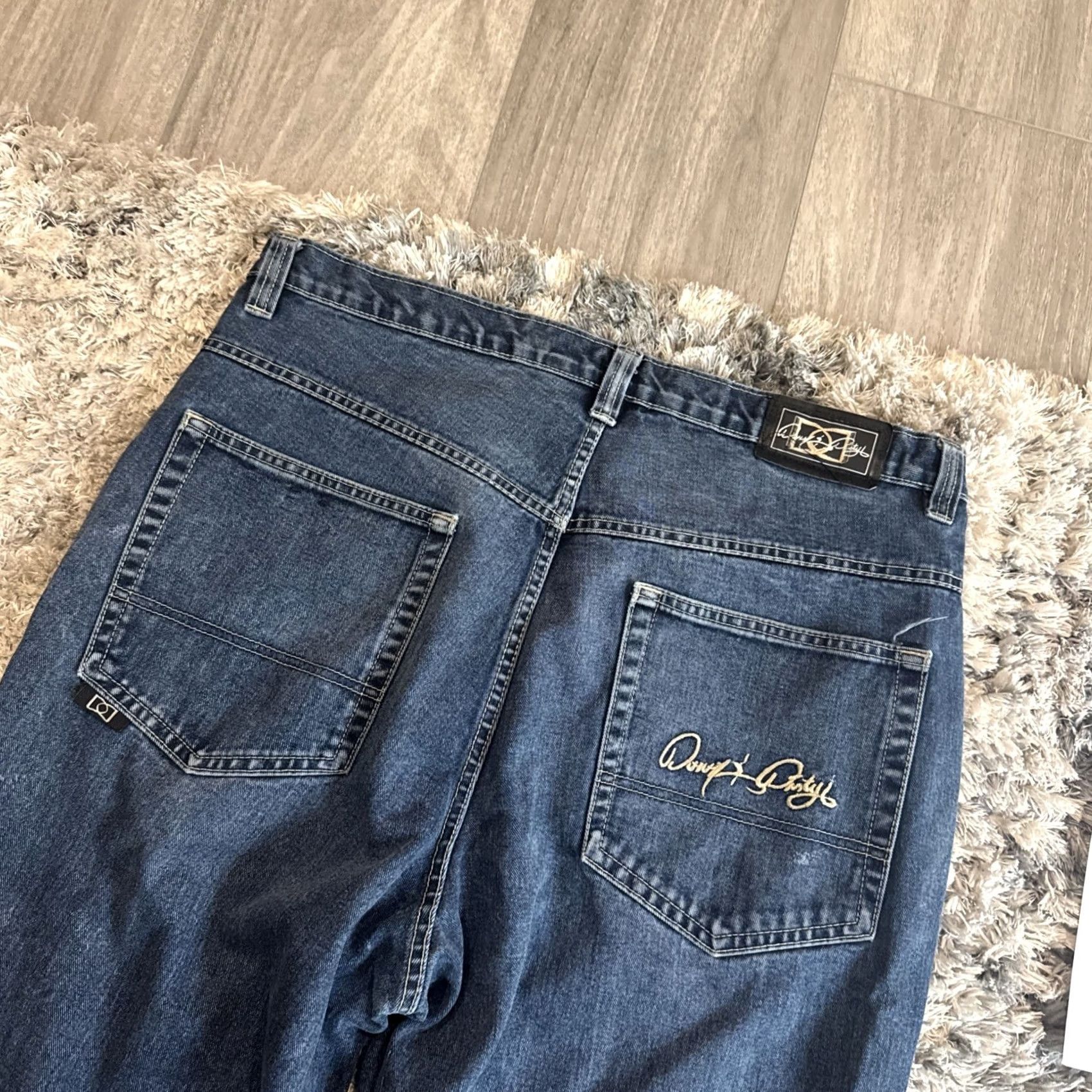Denime Vintage Down & Dirty Jeans Men’s Size 40x32 Blue Denim Embroidered 90’s RARE HTF Size US 40 / EU 56 - 4 Thumbnail