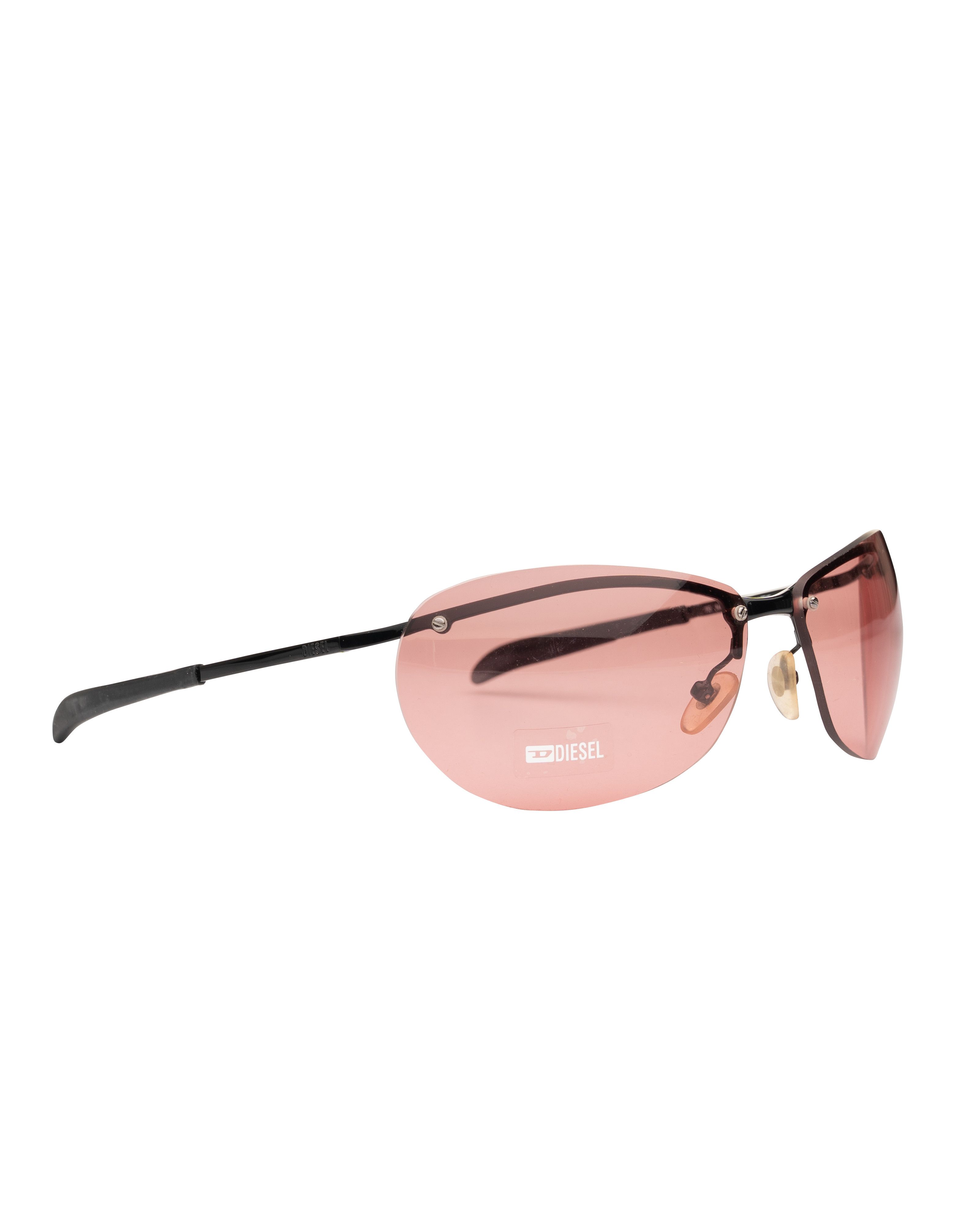 Diesel Diesel '90s Red Oversized Round Rimless Sunglasses Size ONE SIZE - 3 Thumbnail