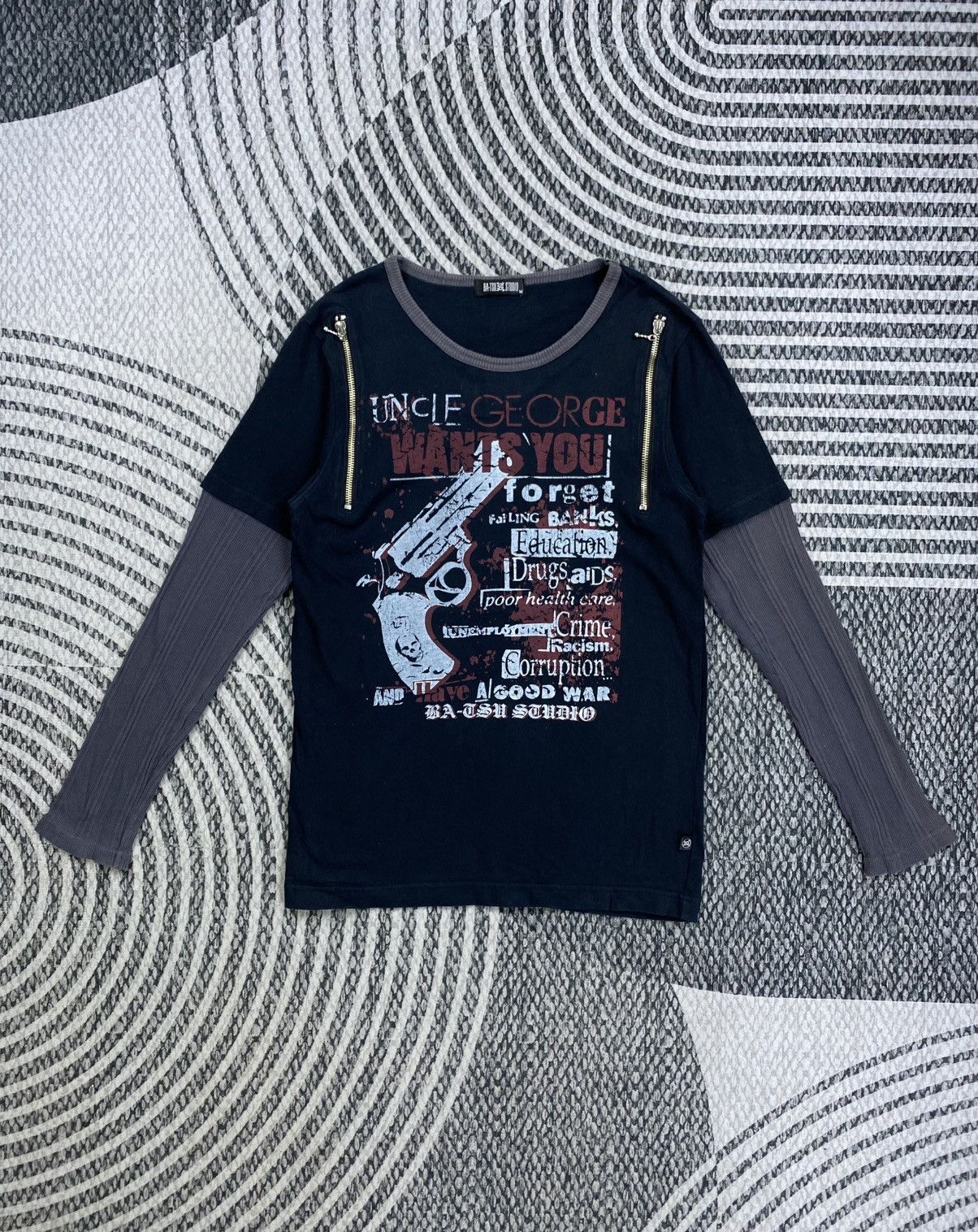 Hysteric Glamour Vintage Ba-Tsu Studio Punk Printed Longsleeve Shirt Size US S / EU 44-46 / 1 - 1 Thumbnail