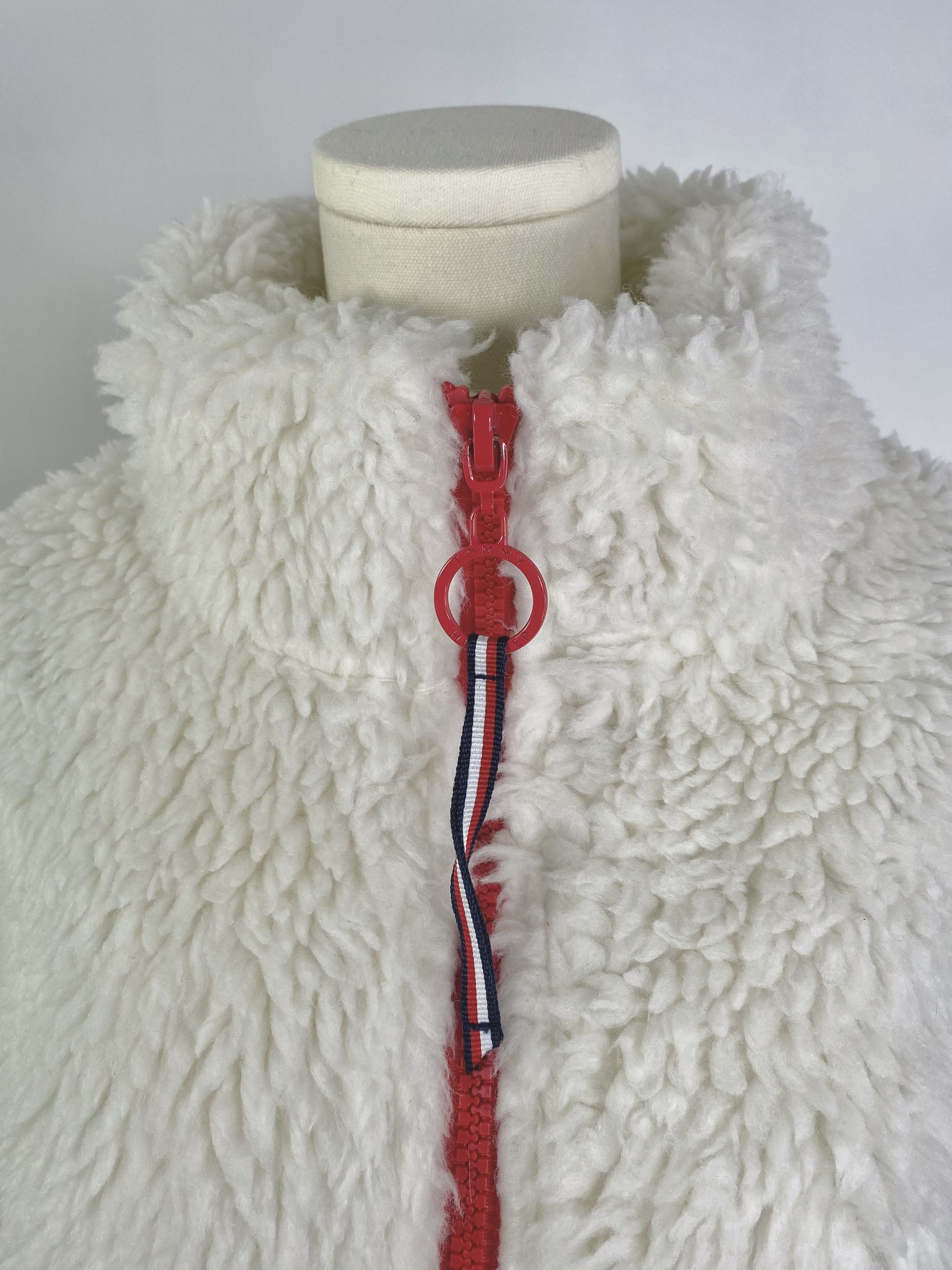 Tommy Hilfiger Tommy Hilfiger - White Faux Shearling Winter Zip-Up Jacket Size L / US 10 / IT 46 - 11 Thumbnail