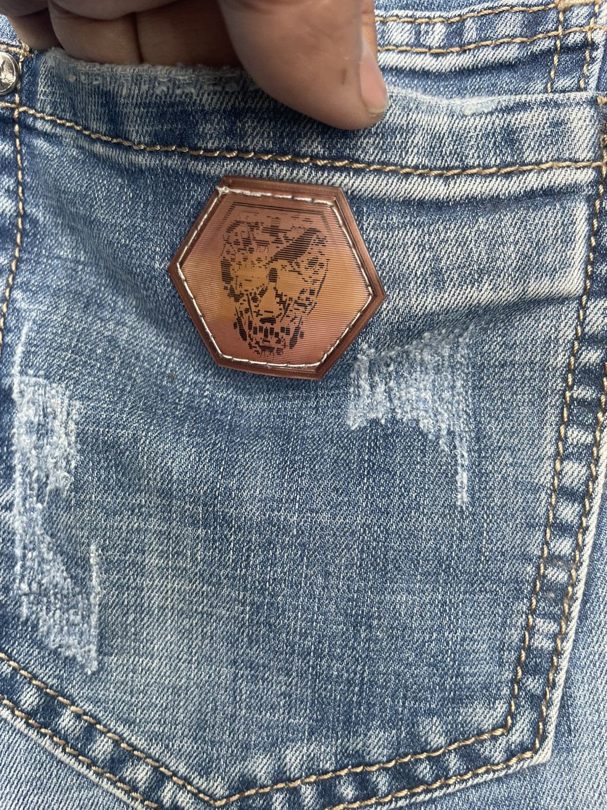Philipp Plein Philipp Plein Faded Distressed Jeans Size US 33 - 18 Thumbnail