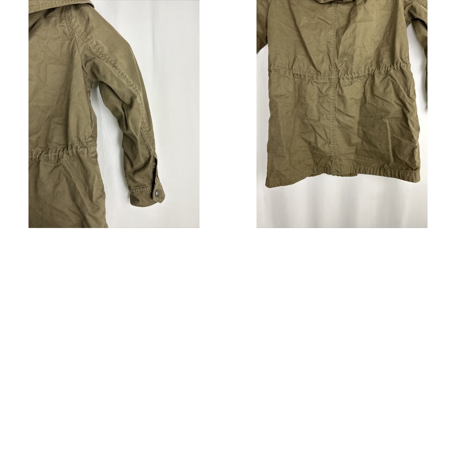Banana Republic Banana Republic Coat Long Hooded Utility Parka Women's 2XS Petite Green Canvas Cotton Tan Pocketed Size XXS / US 00 / IT 34 - 10 Thumbnail