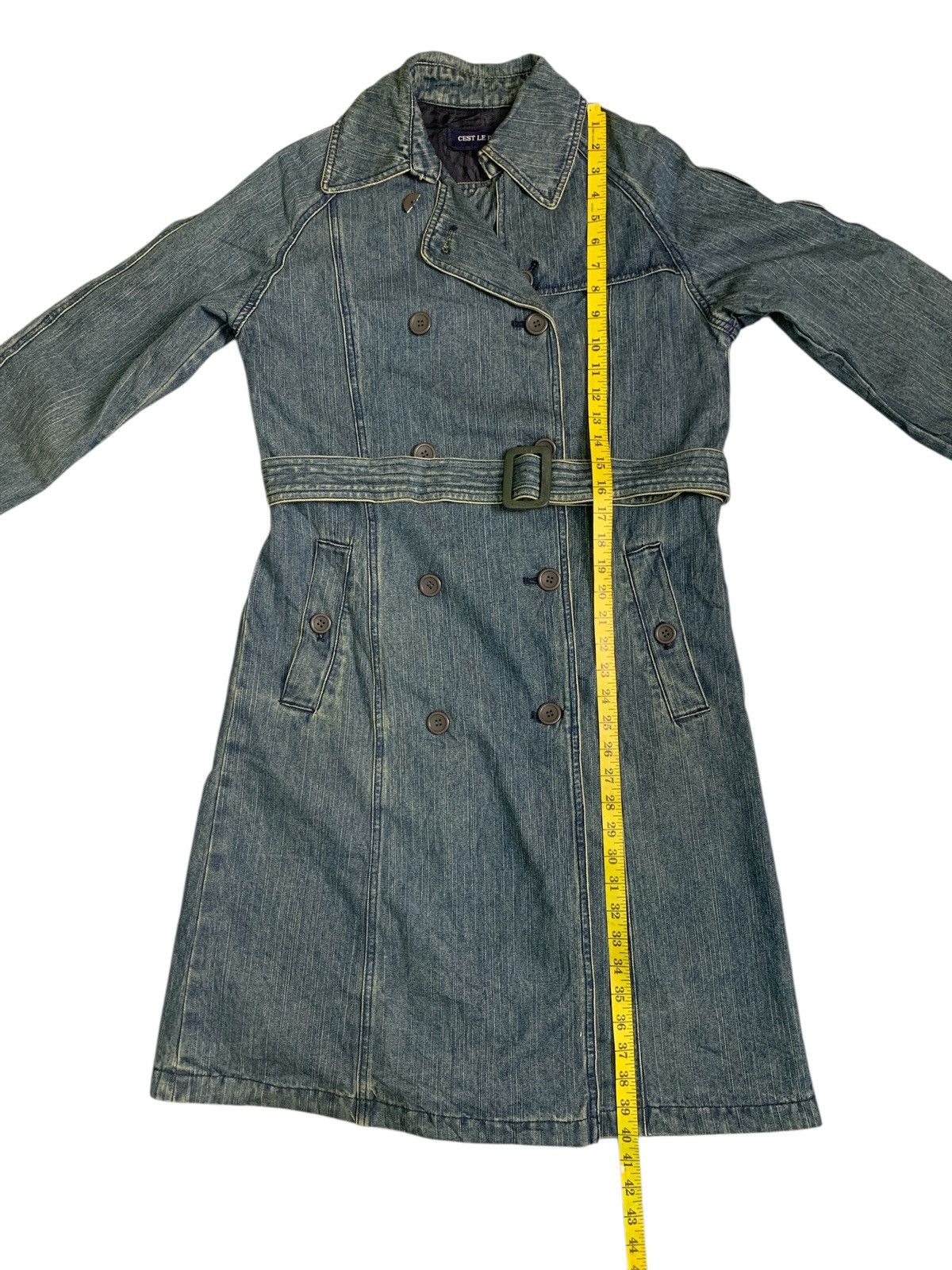 Japanese Brand Rare Design Vintage Cest Le Pied Denim Trench Coat Size M / US 6-8 / IT 42-44 - 9 Thumbnail