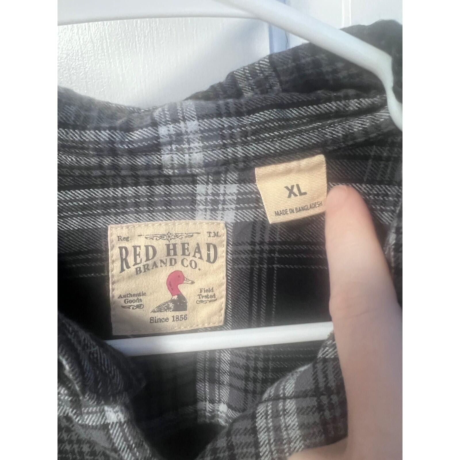 Other Red Head Brand Co Mens XL Black Plaid Flannel Shirt Size US XL / EU 56 / 4 - 2 Thumbnail