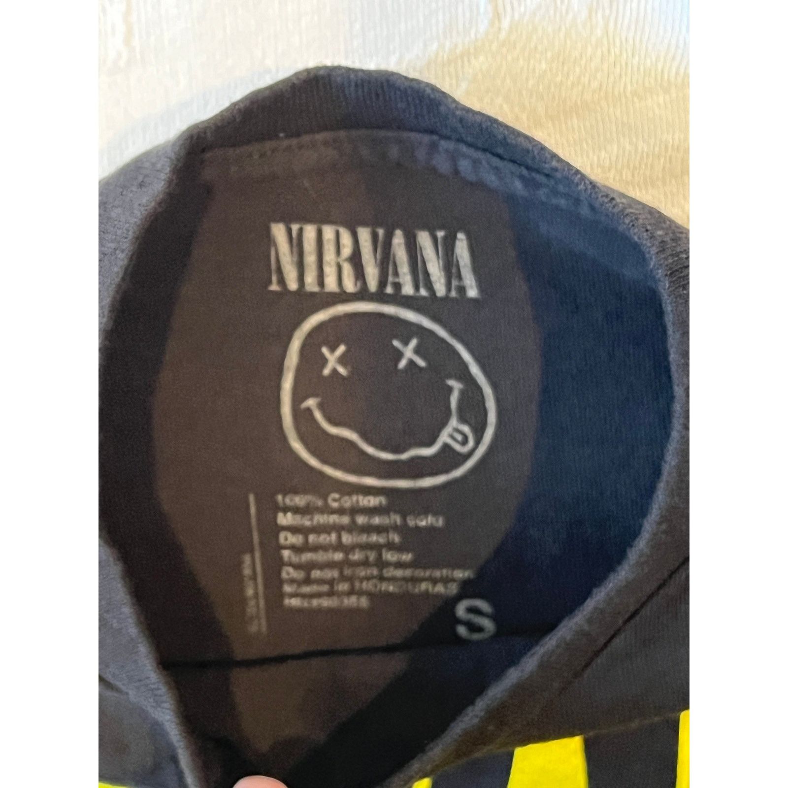 Nirvana Nirvana Smiley Black T-Shirt Mens S Size US S / EU 44-46 / 1 - 2 Thumbnail