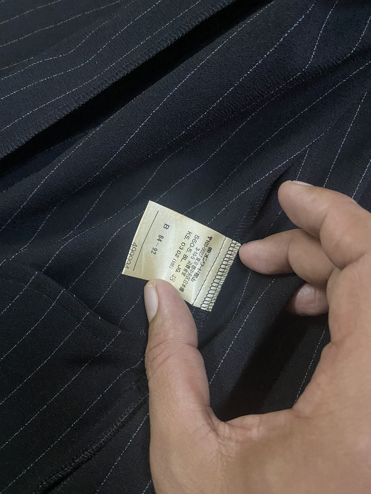 Jean Paul Gaultier Jeans Paul Gaultier Slim Black Striped Zip Seersucker Suit. Size L / US 10 / IT 46 - 17 Thumbnail