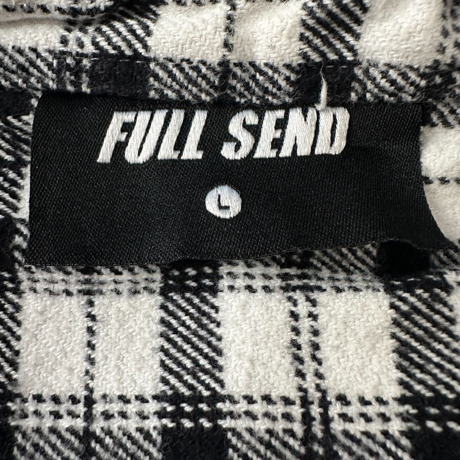 Full Send Full Send Nelk Boys Flannel Shirt Mens M White Black Plaid Size US M / EU 48-50 / 2 - 6 Thumbnail