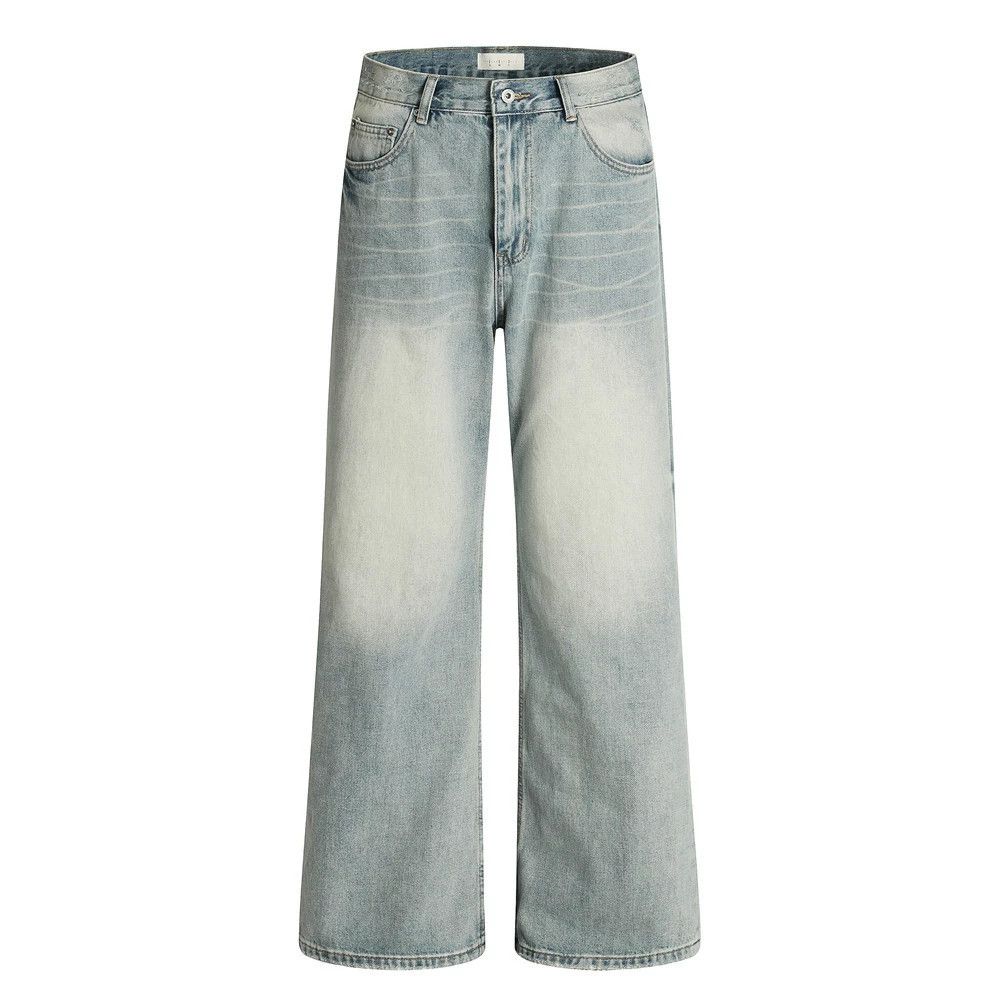 Jean Men's distressed gradient wide-leg punk washed jeans Size US 32 / EU 48 - 1 Thumbnail