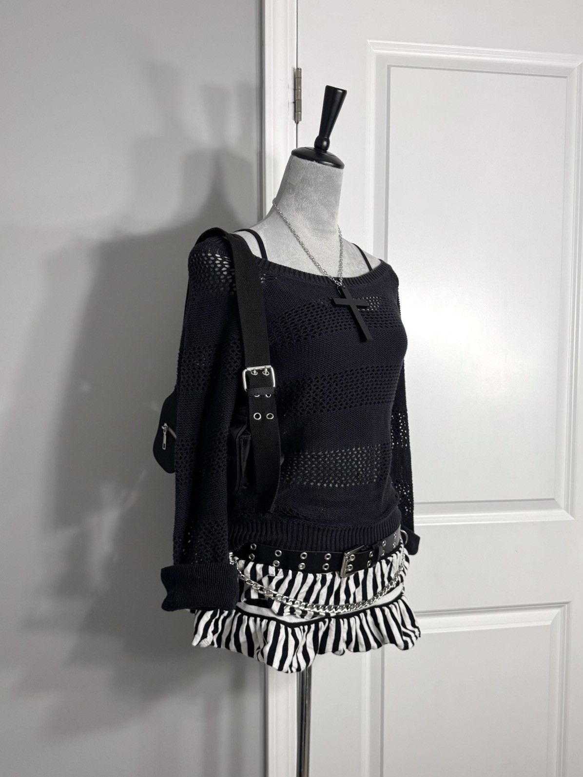 Other Vintage is 2 Black Striped Knit Sweater Size S / US 4 / IT 40 - 9 Thumbnail