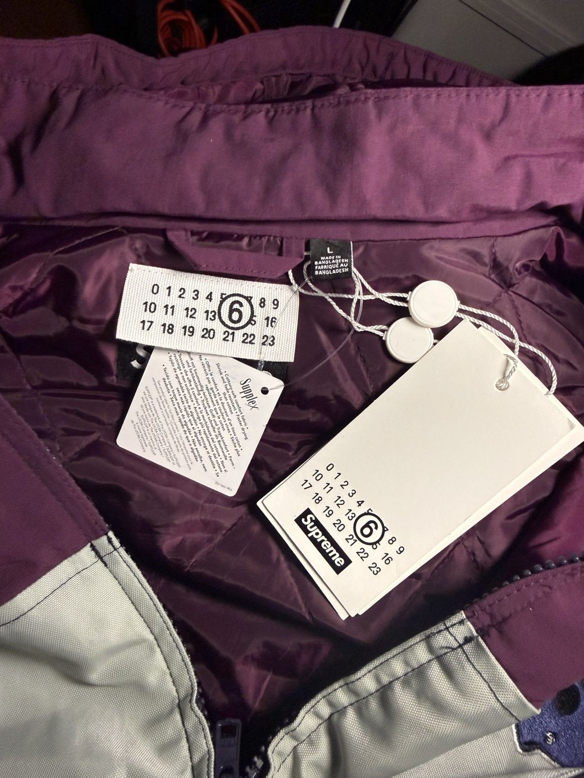 Maison Margiela × Supreme Supreme MM6 Split Stadium Jacket Burgundy Size US L / EU 52-54 / 3 - 3 Thumbnail
