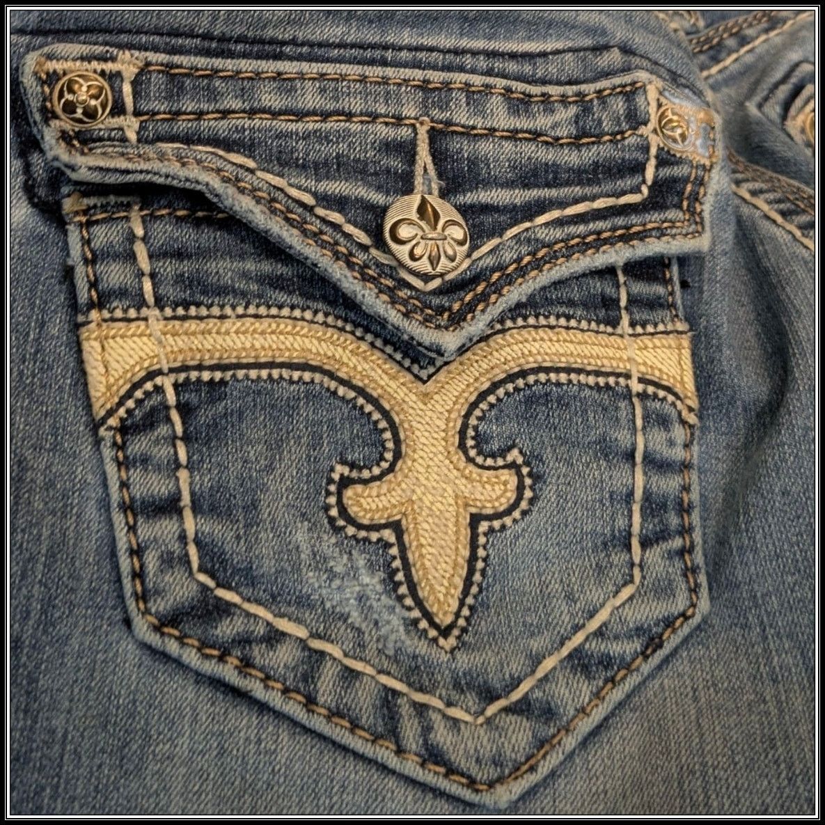 Rock Revival Skinny Black ROCK REVIVAL Terry Mid Rise Ankle JEANS Bling Size 28" / US 6 / IT 42 - 9 Thumbnail