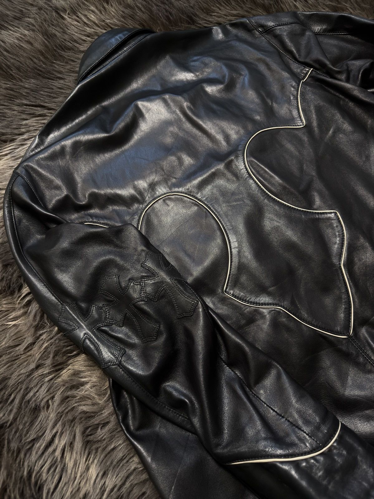 Chrome Hearts Leather Fleur Cross Patch Western Shirt Size US S / EU 44-46 / 1 - 6 Thumbnail