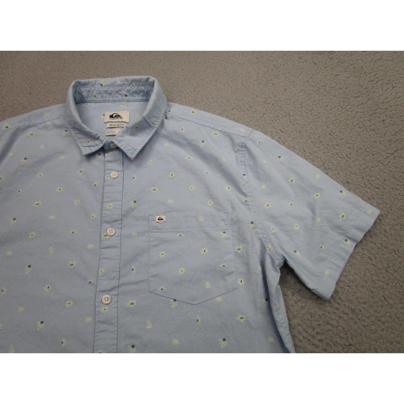 Quiksilver Quiksilver Shirt Mens Medium Blue Floral Short Sleeve Button Front Beach Casual Size US M / EU 48-50 / 2 - 2 Thumbnail