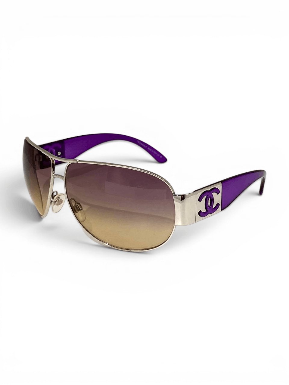 Chanel Chanel CC Logo Oversized Wrap Aviator Purple Sunglasses Y2K Size ONE SIZE - 2 Thumbnail