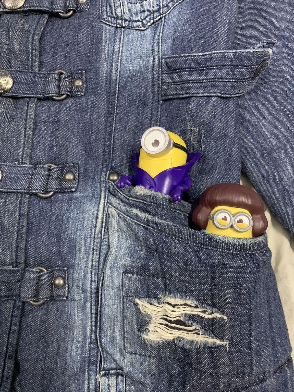 If Six Was Nine Japanese BACKS Faded Buckle Distressed Punk Denim Jacket Size US S / EU 44-46 / 1 - 12 Thumbnail