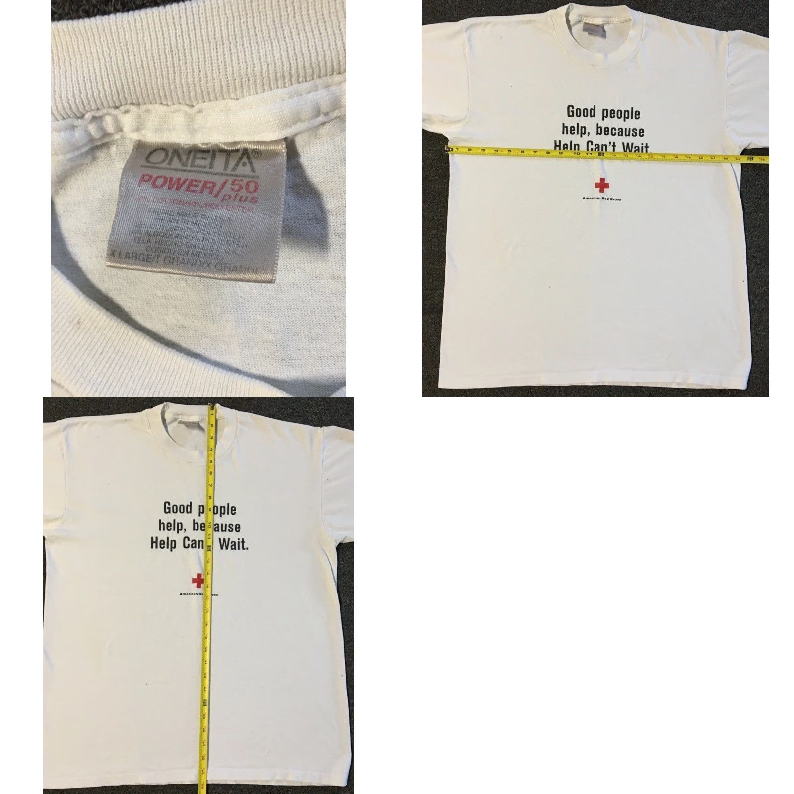 Vintage VINTAGE Red Cross Help Can’t Wait Faded Promo Shirt XL Doctor Nurse 90s 80s Grunge White T-Shirt Mens Slim? Size US XL / EU 56 / 4 - 11 Thumbnail
