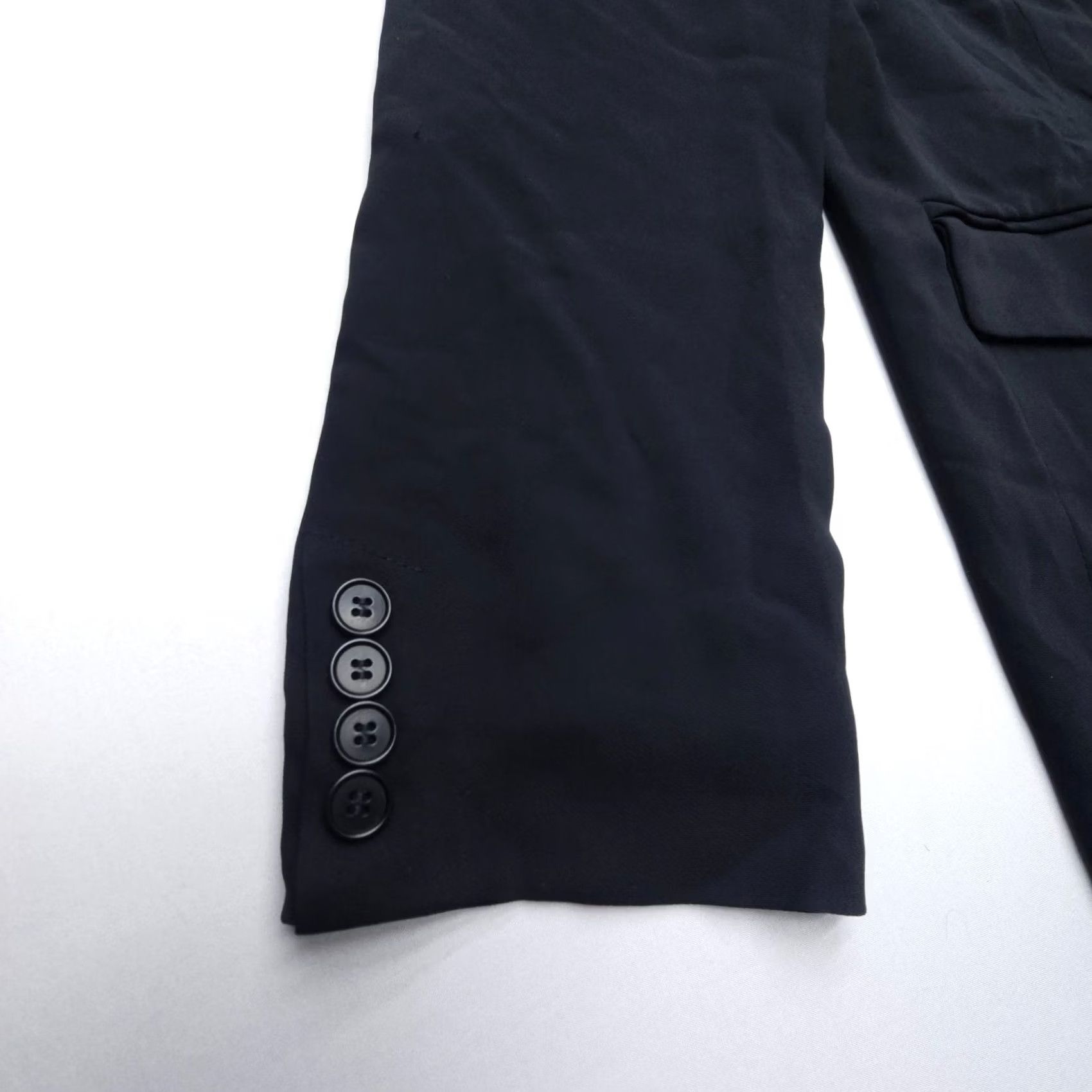 Vintage LITA By Ciara Blazer Shirt Womens XL Black Padded Stretch Italy Made Button Size XL / US 12-14 / IT 48-50 - 7 Thumbnail