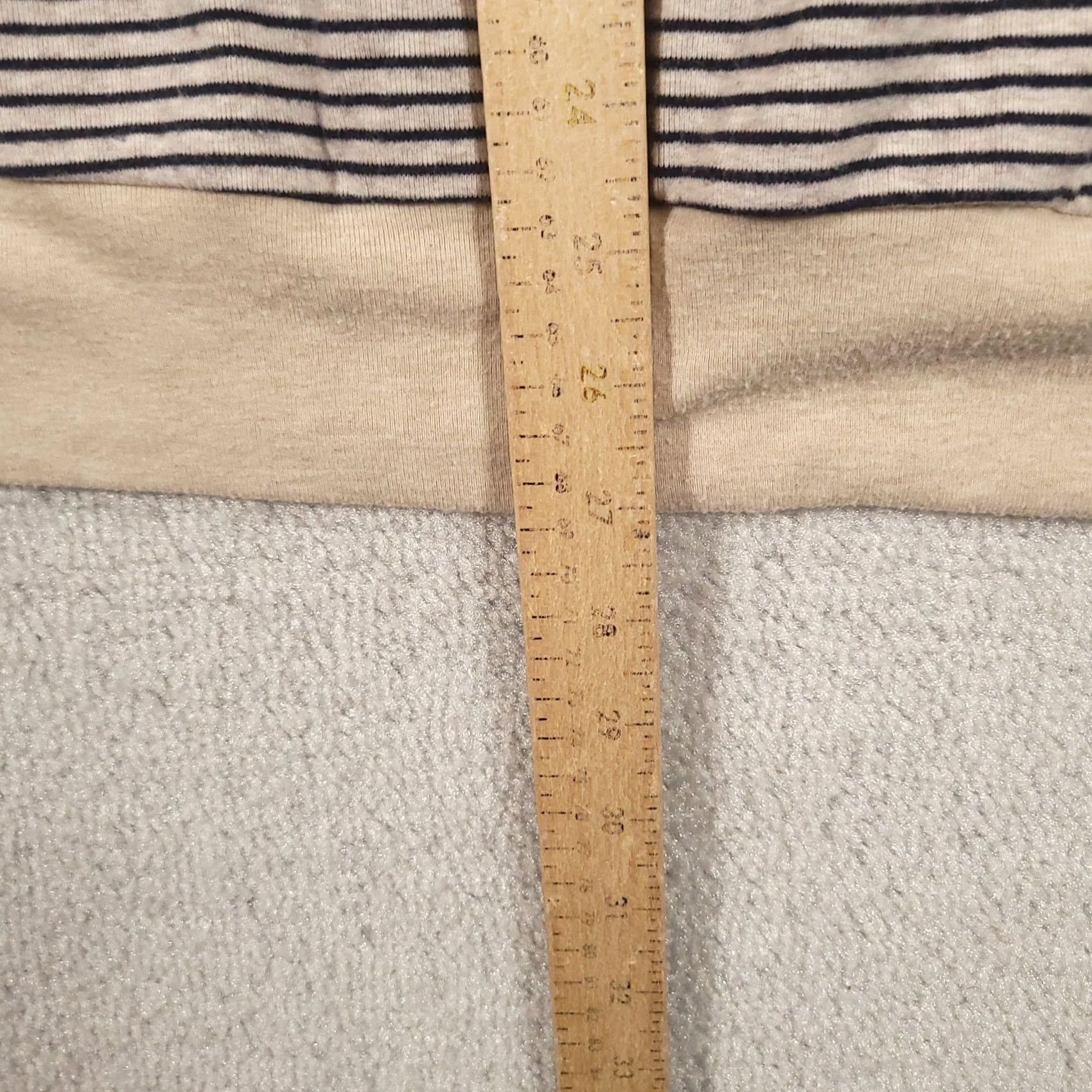 Avenue Ampersand Avenue Womens Sweatshirt Beige Striped Crewneck Size XL Long Sleeve Pullover Casual Fiber 95% Cotton 5% Spandex Size XL / US 12-14 / IT 48-50 - 6 Thumbnail