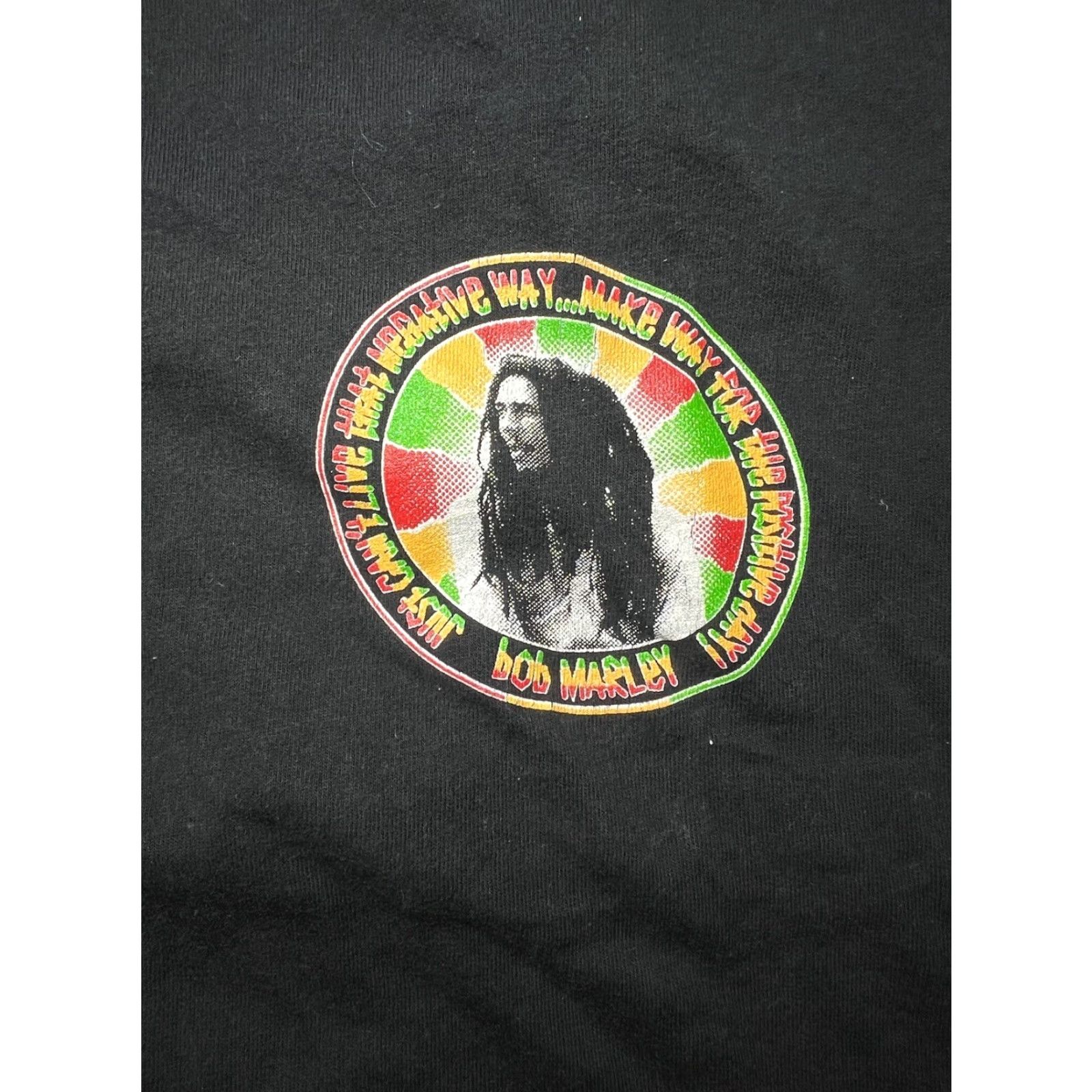 Vintage VINTAGE Bob Marley S&E Sportswear T-Shirt Mens L Black Lyric 1992 Positive Vibration Music Shirt Size US L / EU 52-54 / 3 - 3 Thumbnail