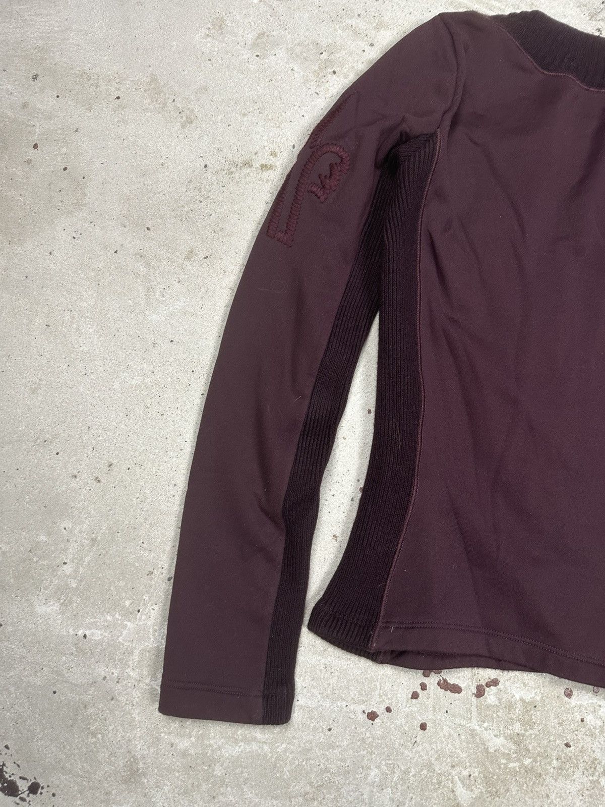 Moncler Vintage 90s Moncler Burgundy Top Long Sleeve Logo Size S / US 4 / IT 40 - 10 Thumbnail
