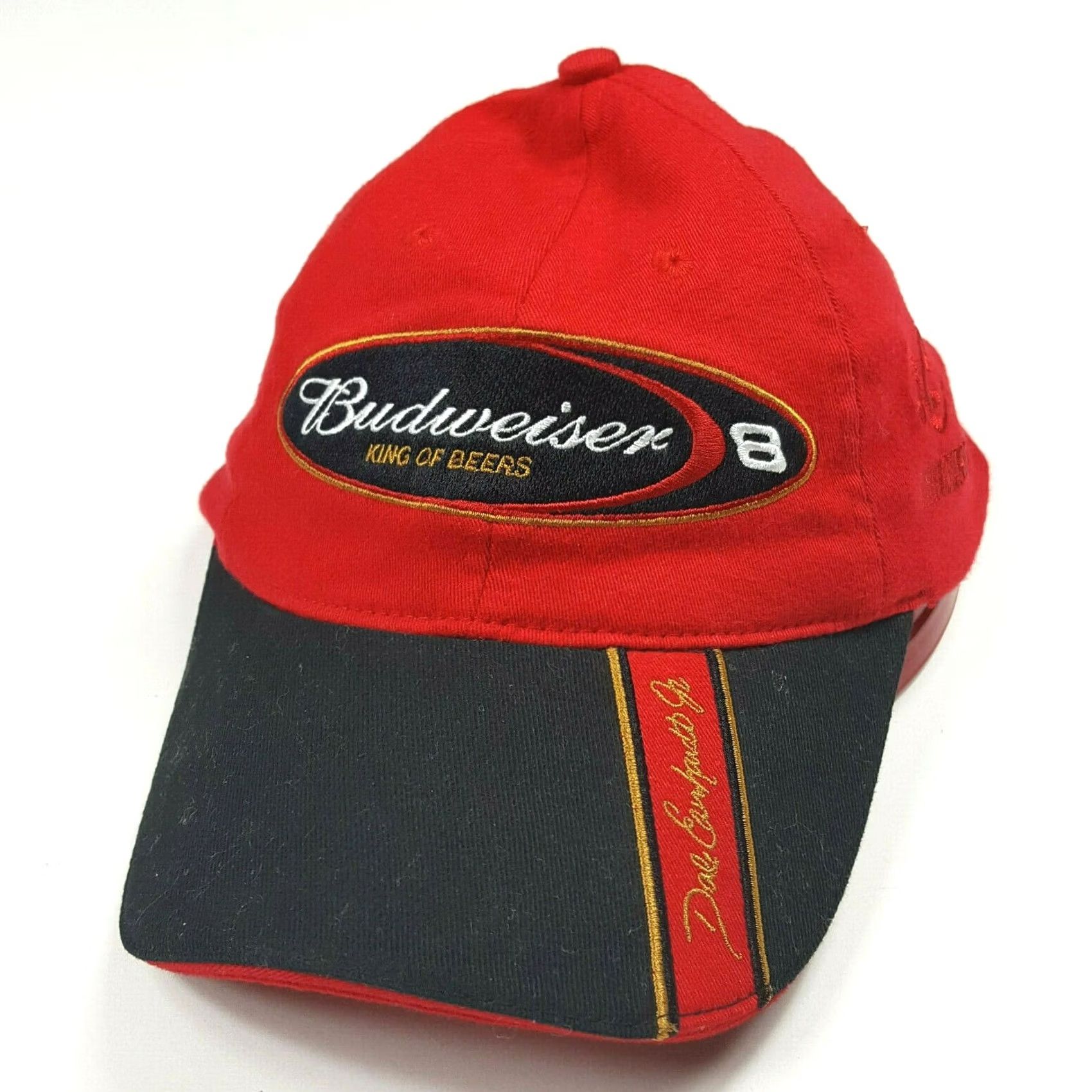 Chase Authentics VINTAGE Dale Earnhardt Jr Budweiser Racing Fitted NASCAR Cap Hat Red Men M 2 Tone Embroidered Retro 90s Sports Baseball Cap Size ONE SIZE - 2 Thumbnail