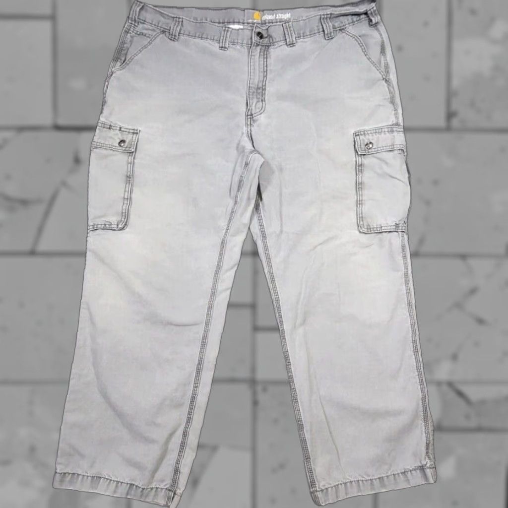 Carhartt Carhartt Relaxed Fit Gray Cargo Pants 44x29 Cargo Pants Mens Gray 90s Workwear Carhartt Cargo Pants Size US 44 / EU 60 - 1 Thumbnail