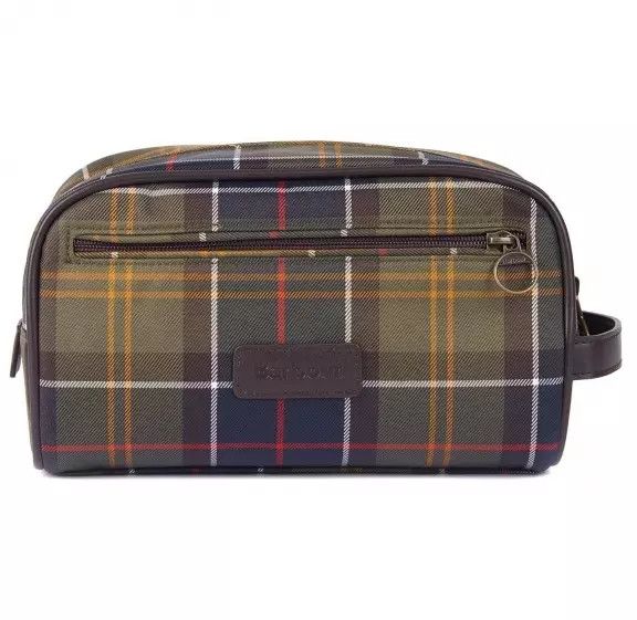 Barbour Barbour Durable Canvas & Leather Trim Tartan Washbag Size ONE SIZE - 12 Thumbnail