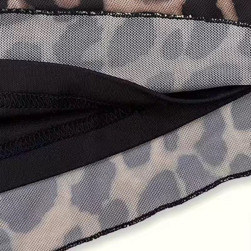 Japanese Brand Sexy Leopard Print Off-Shoulder Top | Trendy & Club Wear Size M / US 6-8 / IT 42-44 - 8 Thumbnail