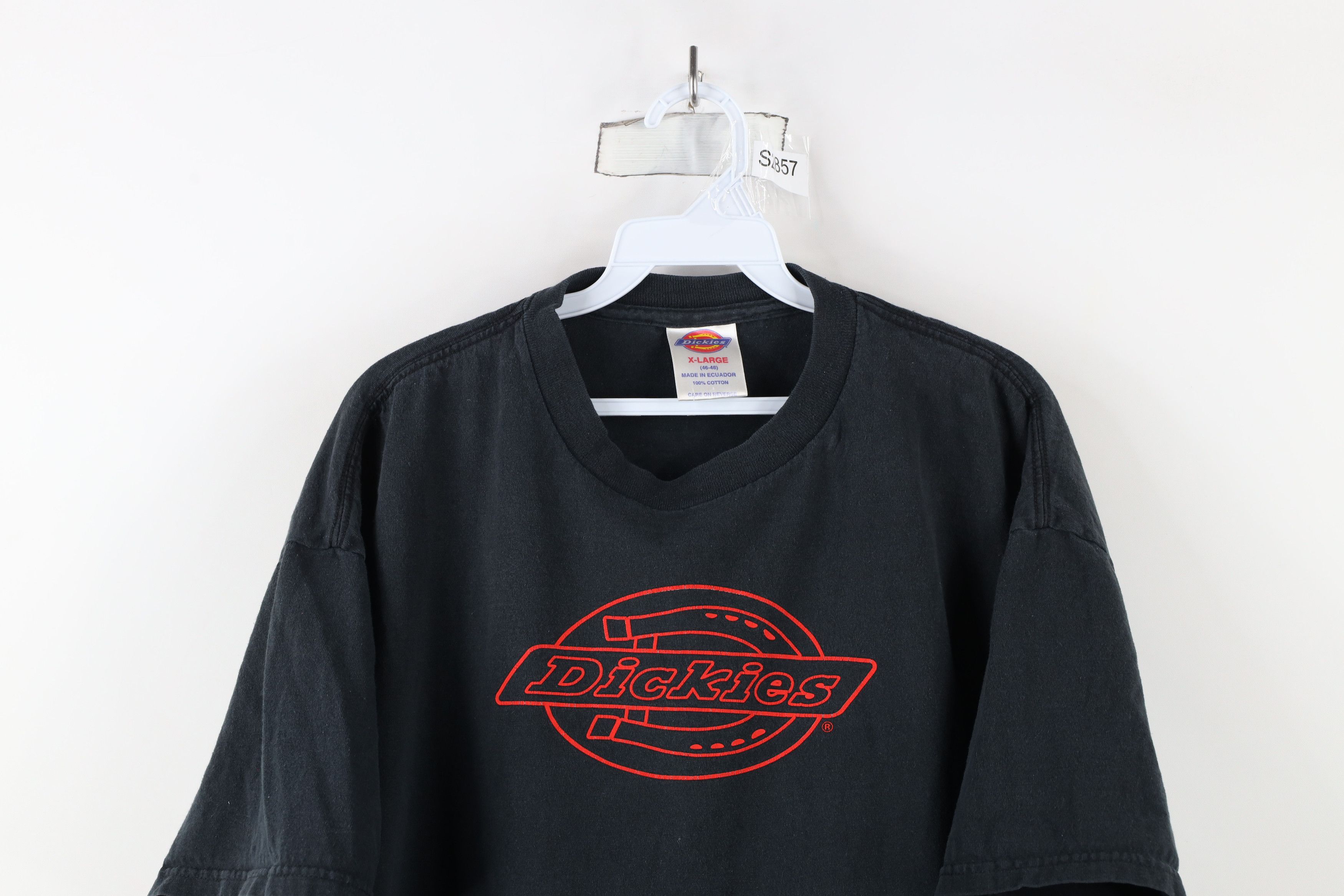 Dickies × Vintage Vintage 90s Y2K Dickies Spell Out Big Logo T-Shirt Black Size US XL / EU 56 / 4 - 2 Thumbnail